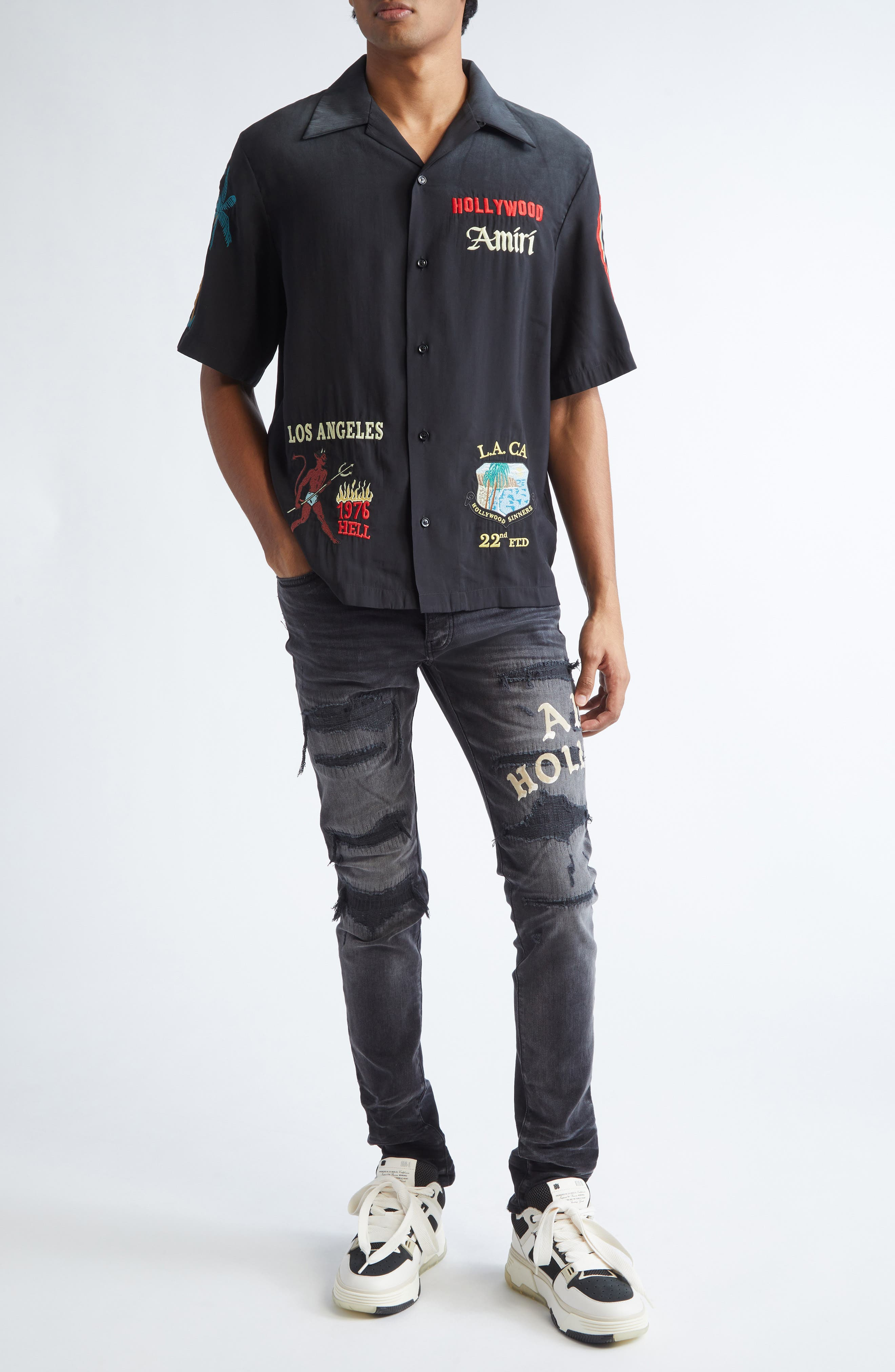 AMIRI Sinners Camp Shirt in Black at Nordstrom - 2