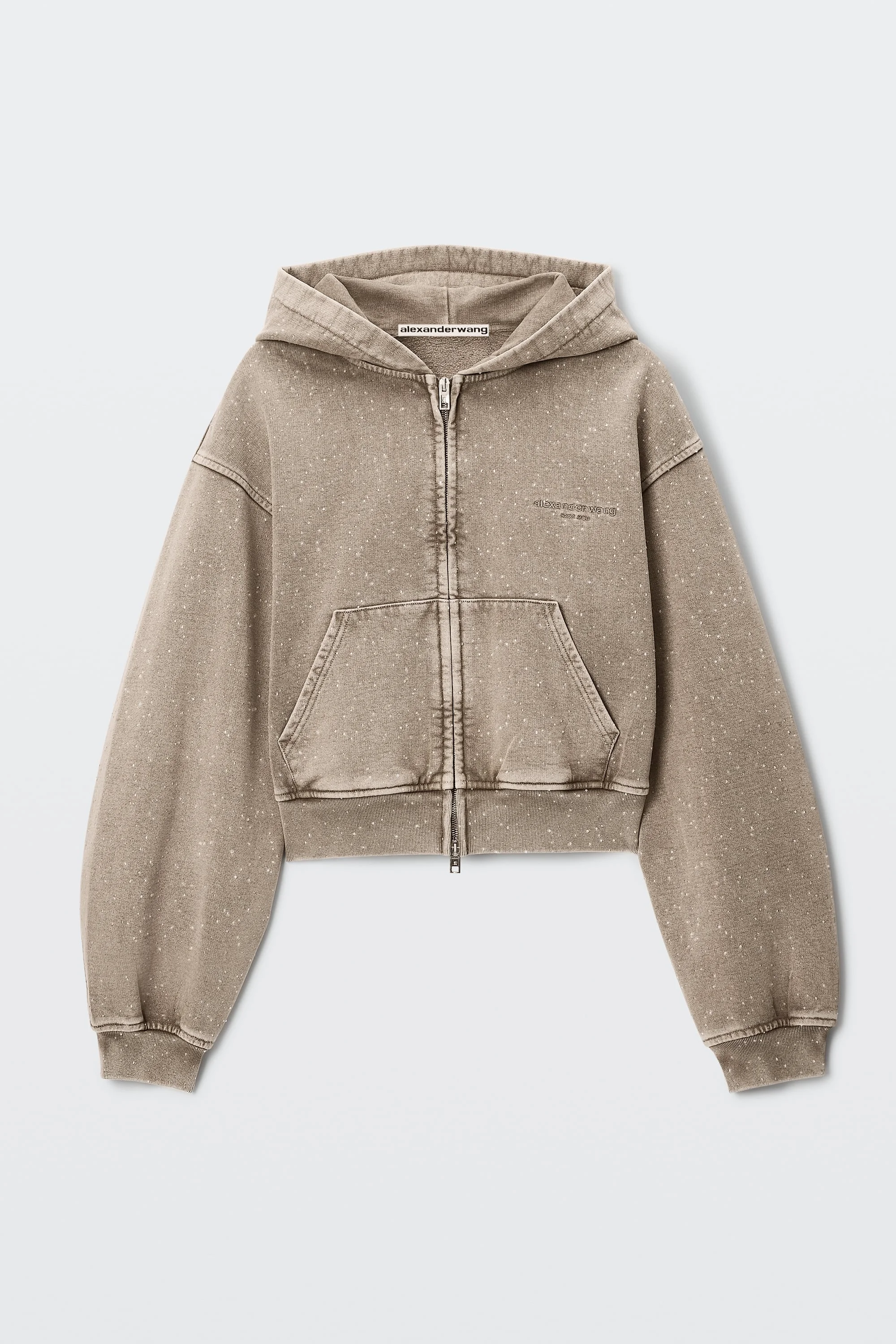 CRYSTAL HOTFIX ZIP UP HOODIE - 1