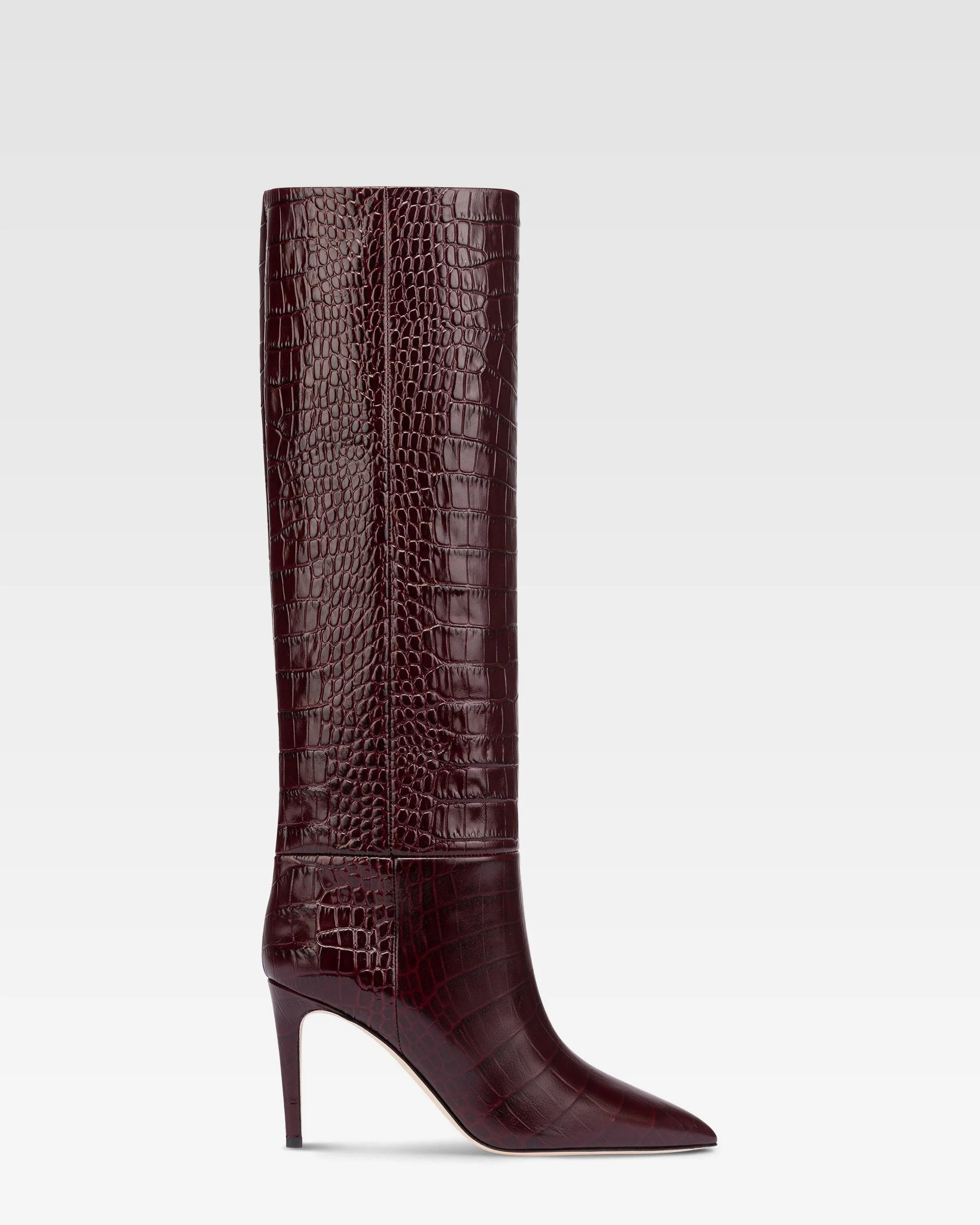 Croc-effect leather boot - 1