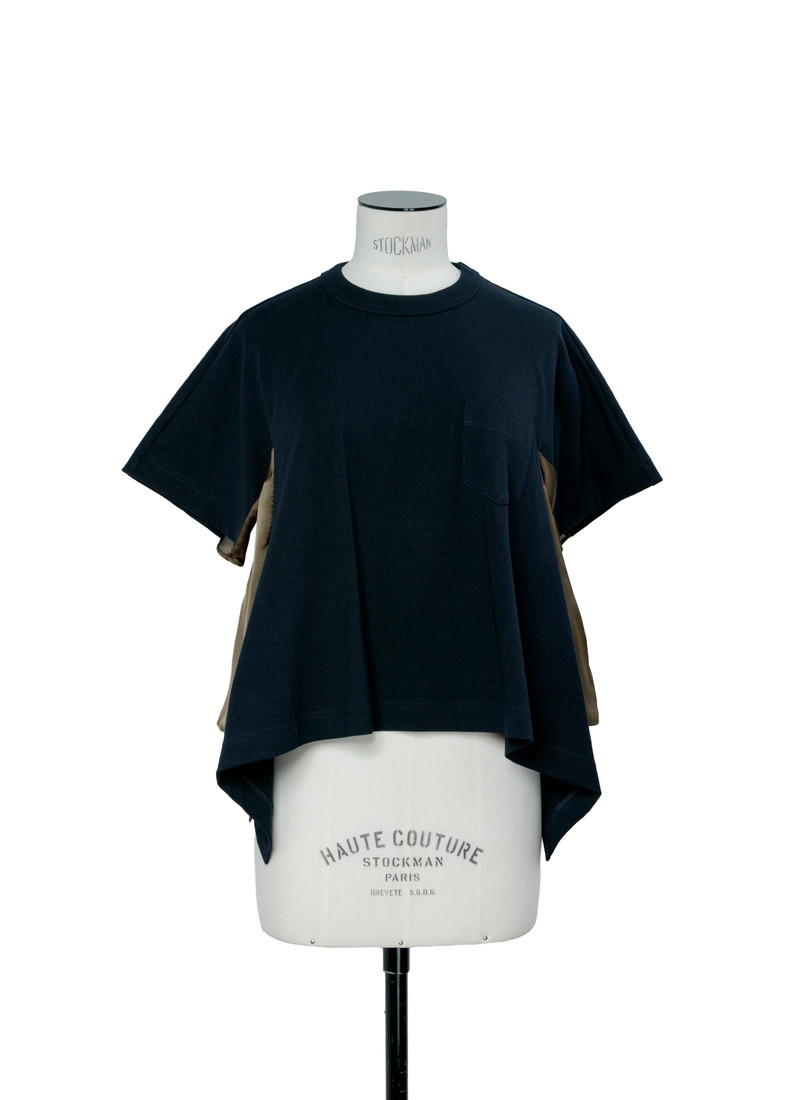 sacai Satin x Cotton Jersey T-Shirt outlook