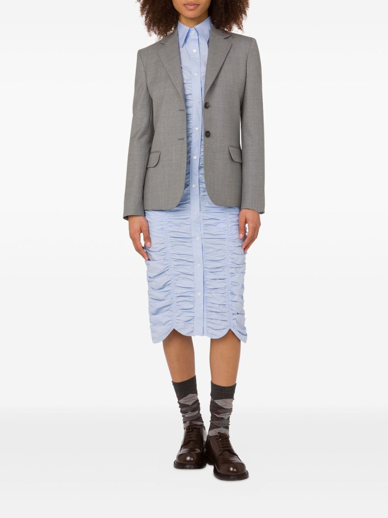 ruched button-down midi dress 3