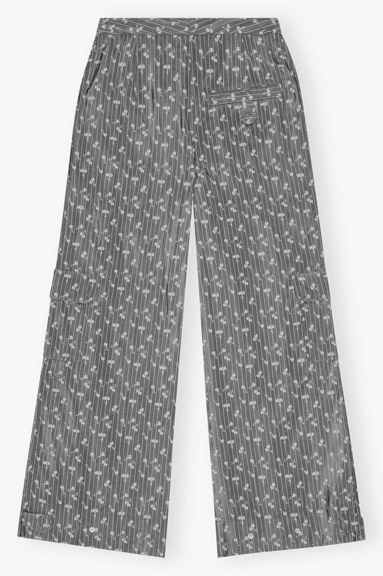 GREY JACQUARD CARGO PANTS - 7