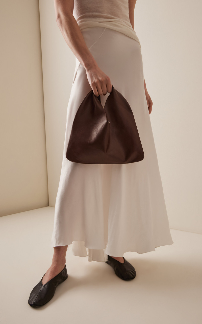 The Row Small Bindle Leather Bag brown outlook