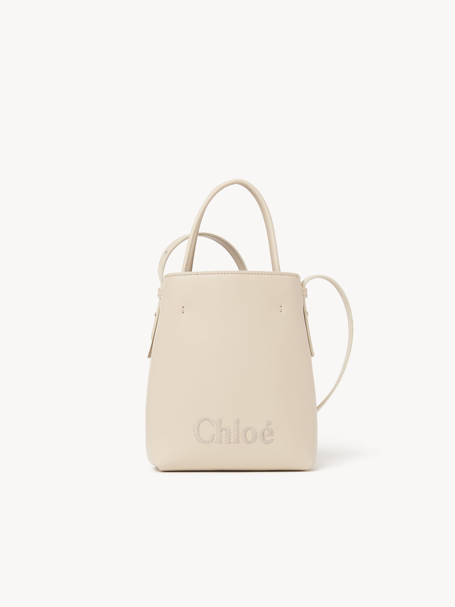 MICRO CHLOÉ SENSE TOTE BAG IN LEATHER - 1