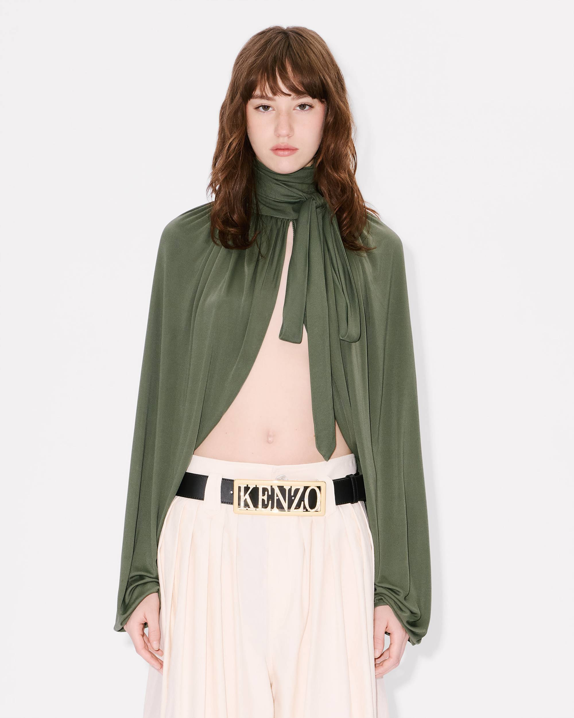 Draped top with balloon sleeves - 3