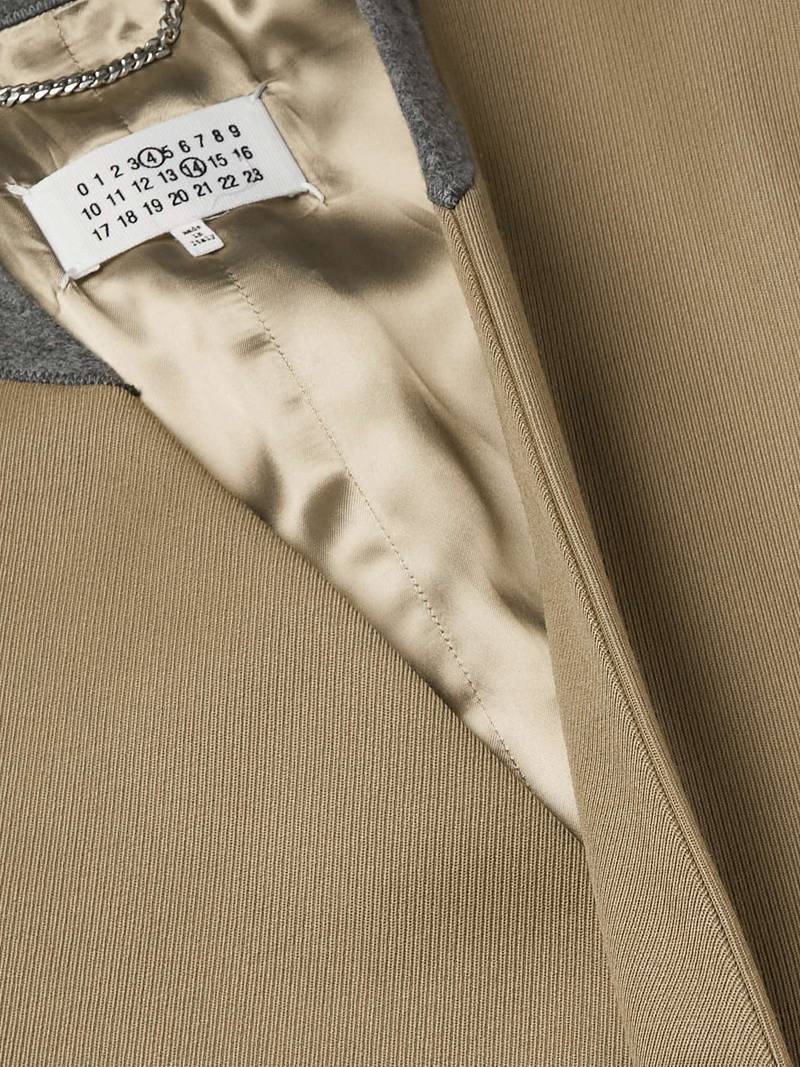 Felt-Trimmed Wool-Twill Coat 5