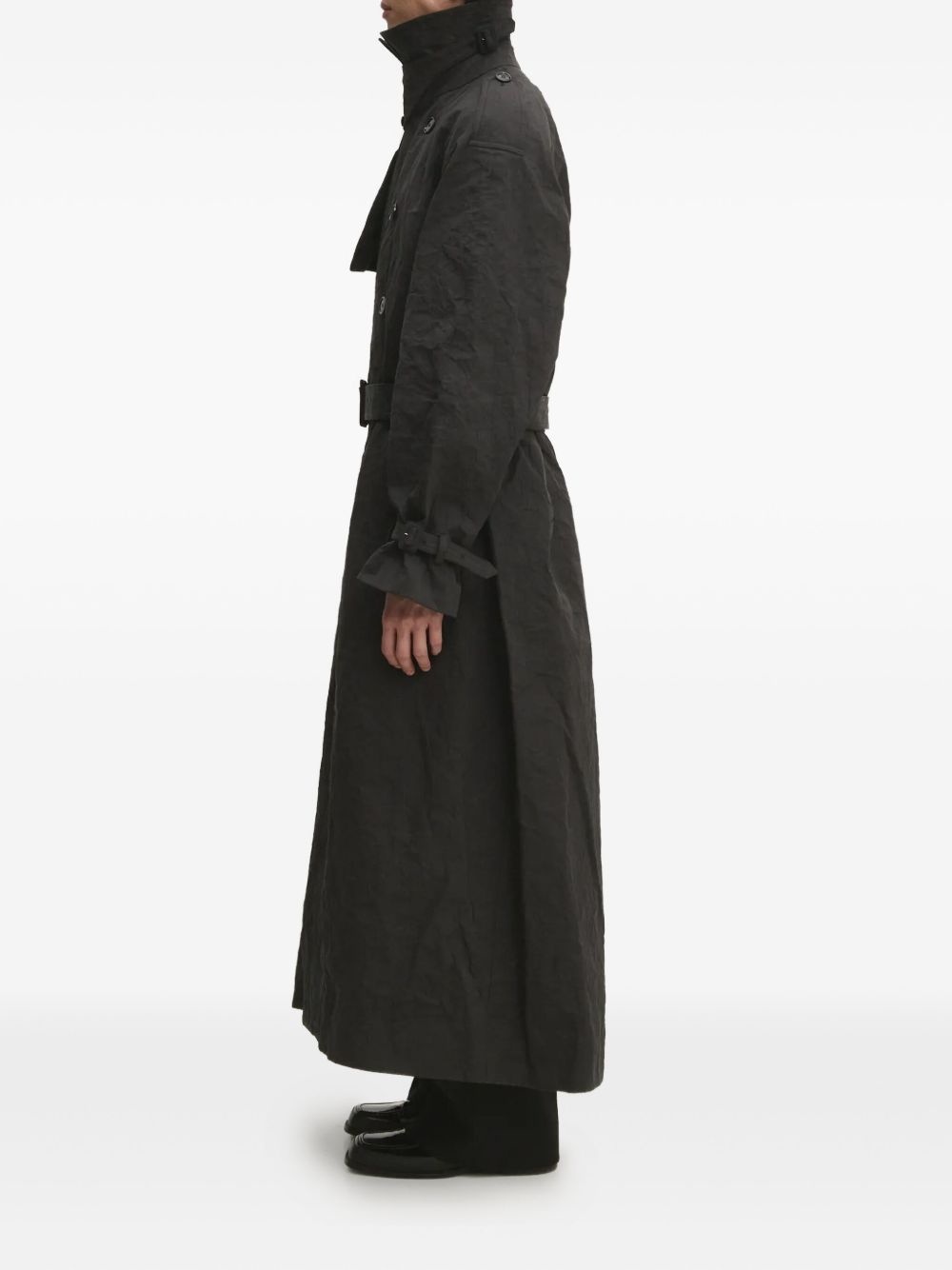 double-breasted belted trench coat - 2