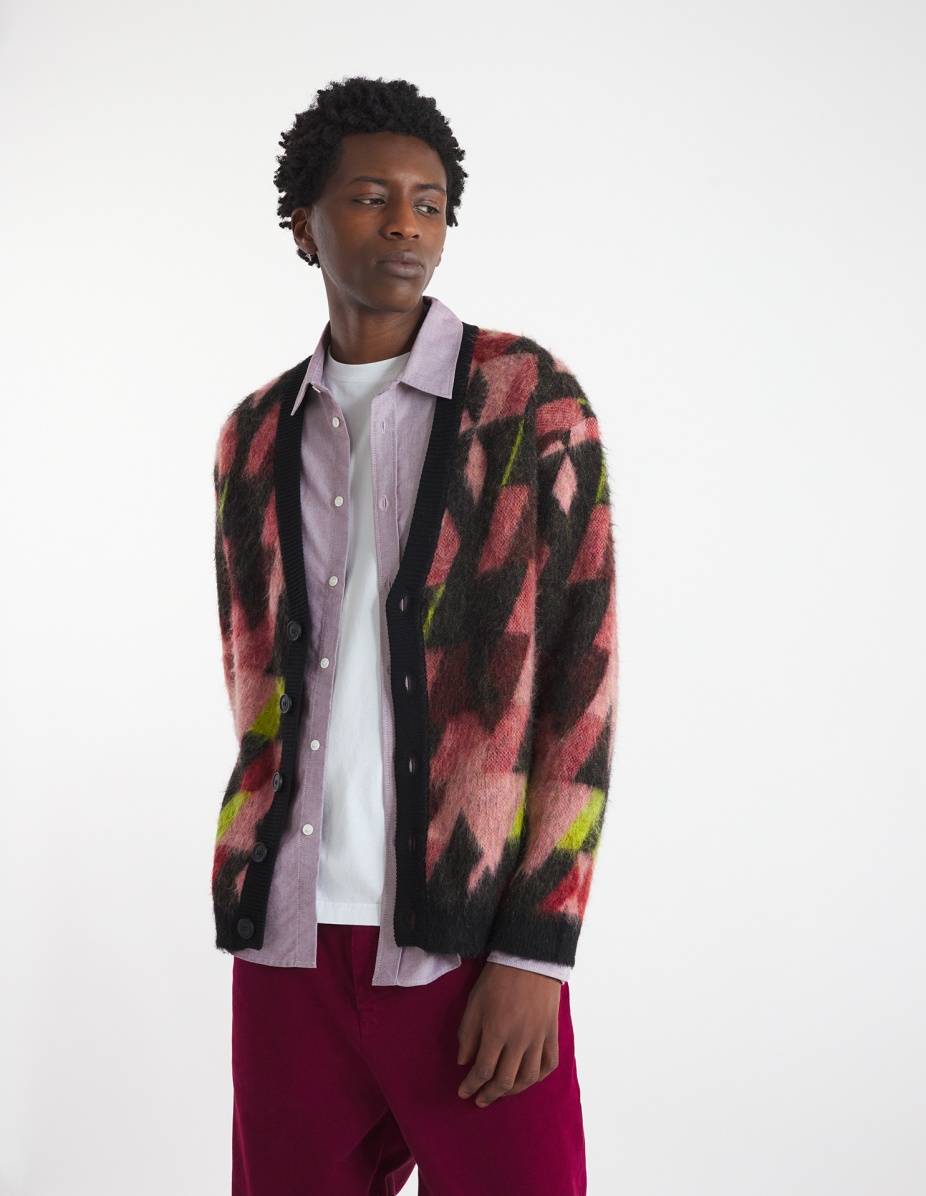 GRAPHIC MOHAIR JACQUARD CARDIGAN - 3