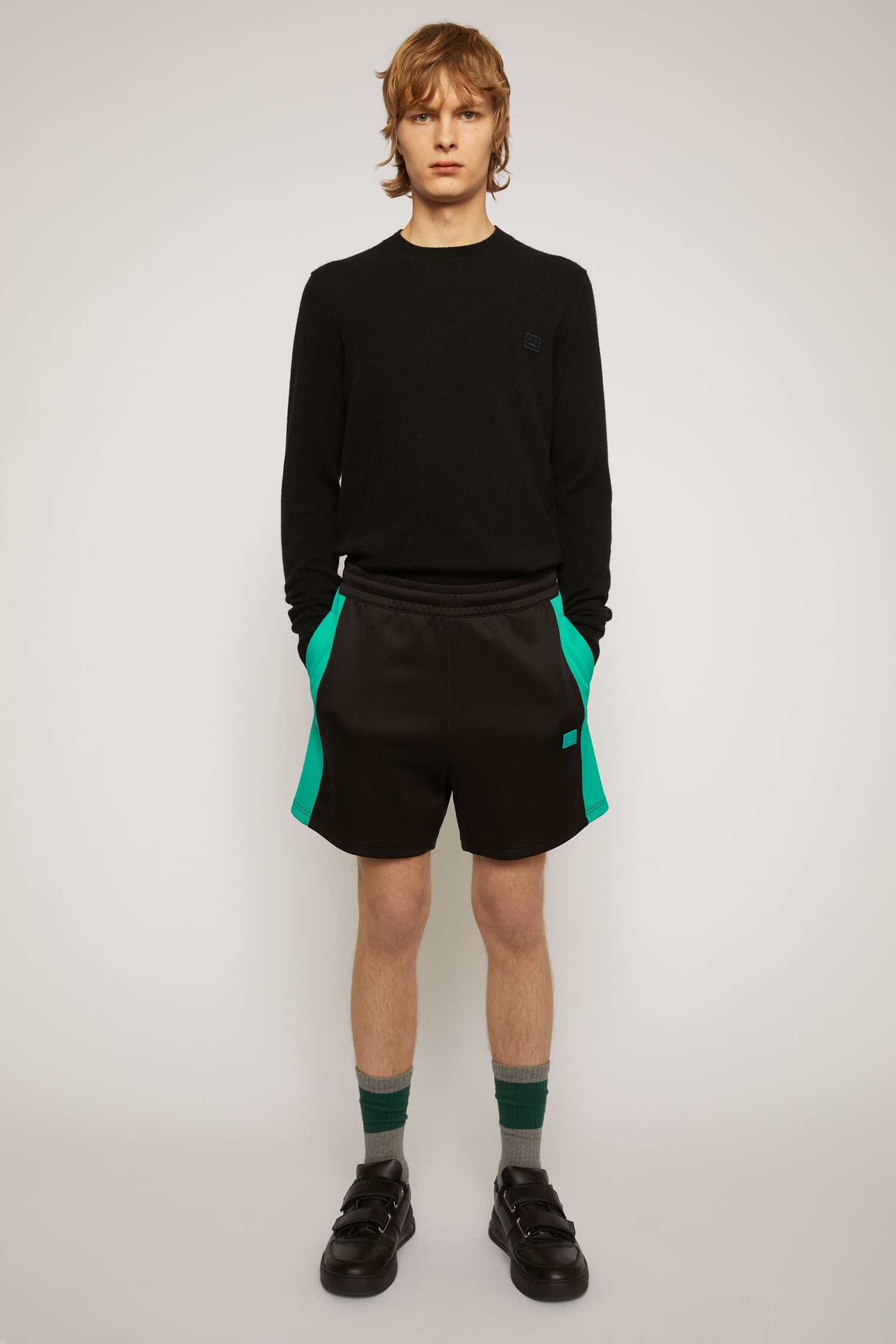 Side-stripe track shorts black - 2