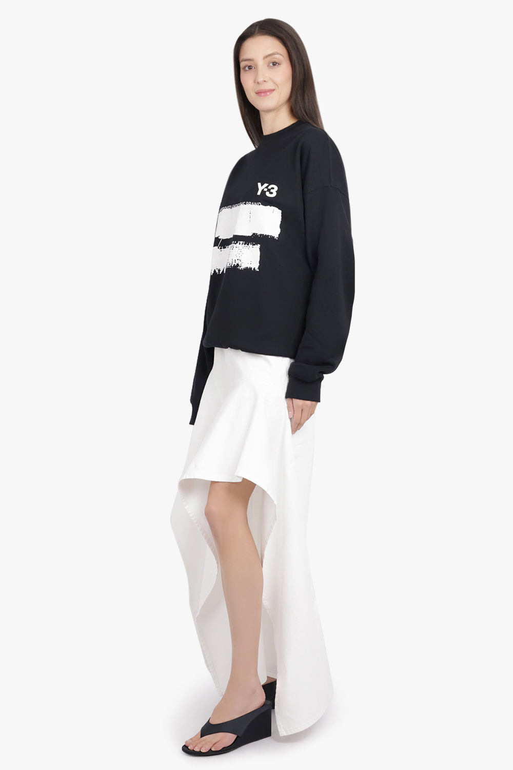 CREWNECK SWEATSHIRT GRAPHIC PRINT LOGO | BLACK/WHITE - 2