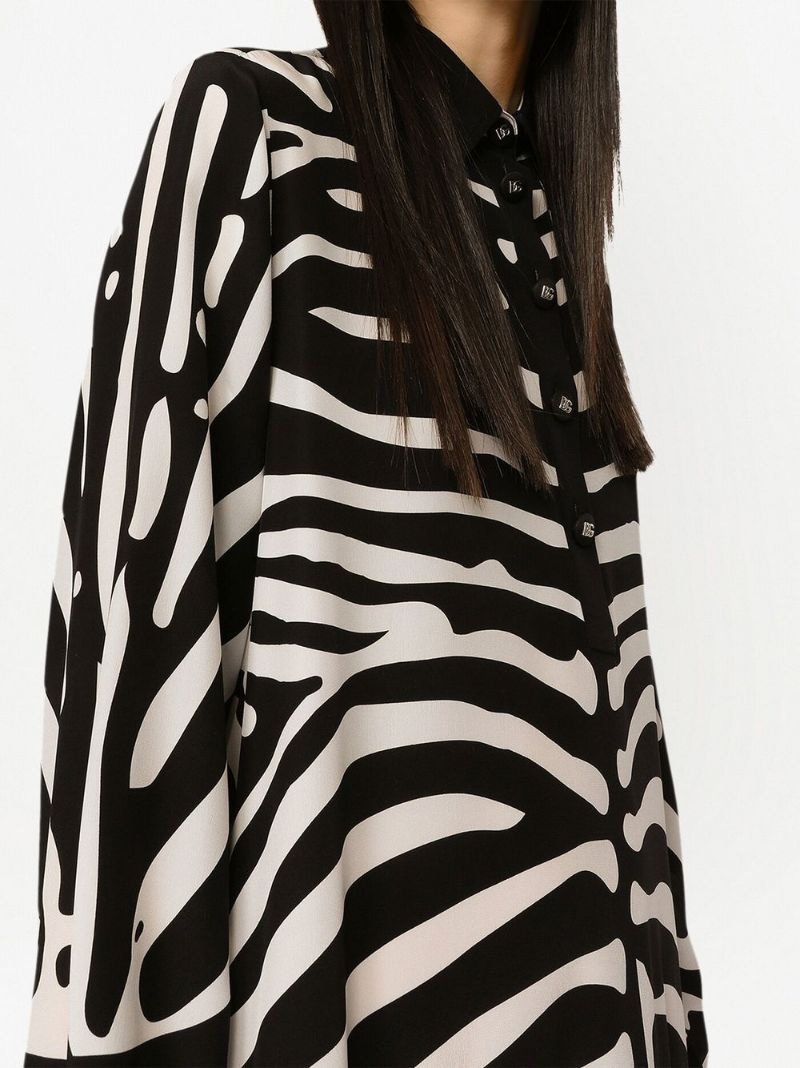 zebra print crêpe de chine kaftan - 5