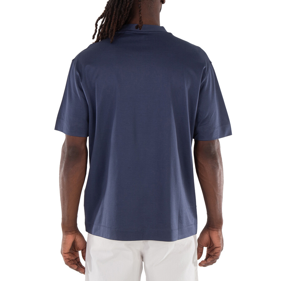 Emporio Armani Logo Embroidered Lyocell-Blend T-Shirt - 4