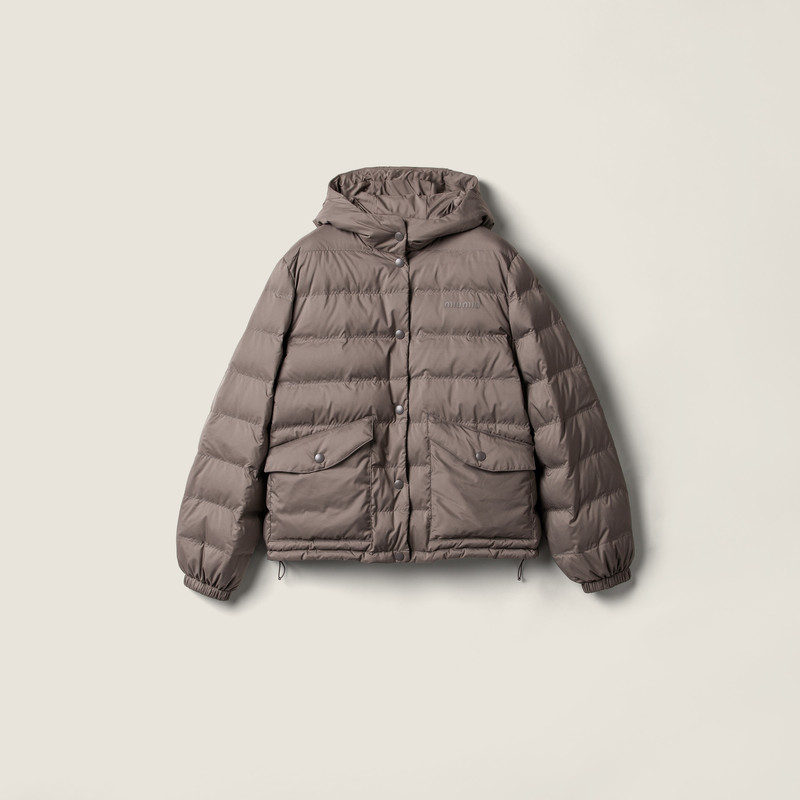Technical pongé down jacket 1