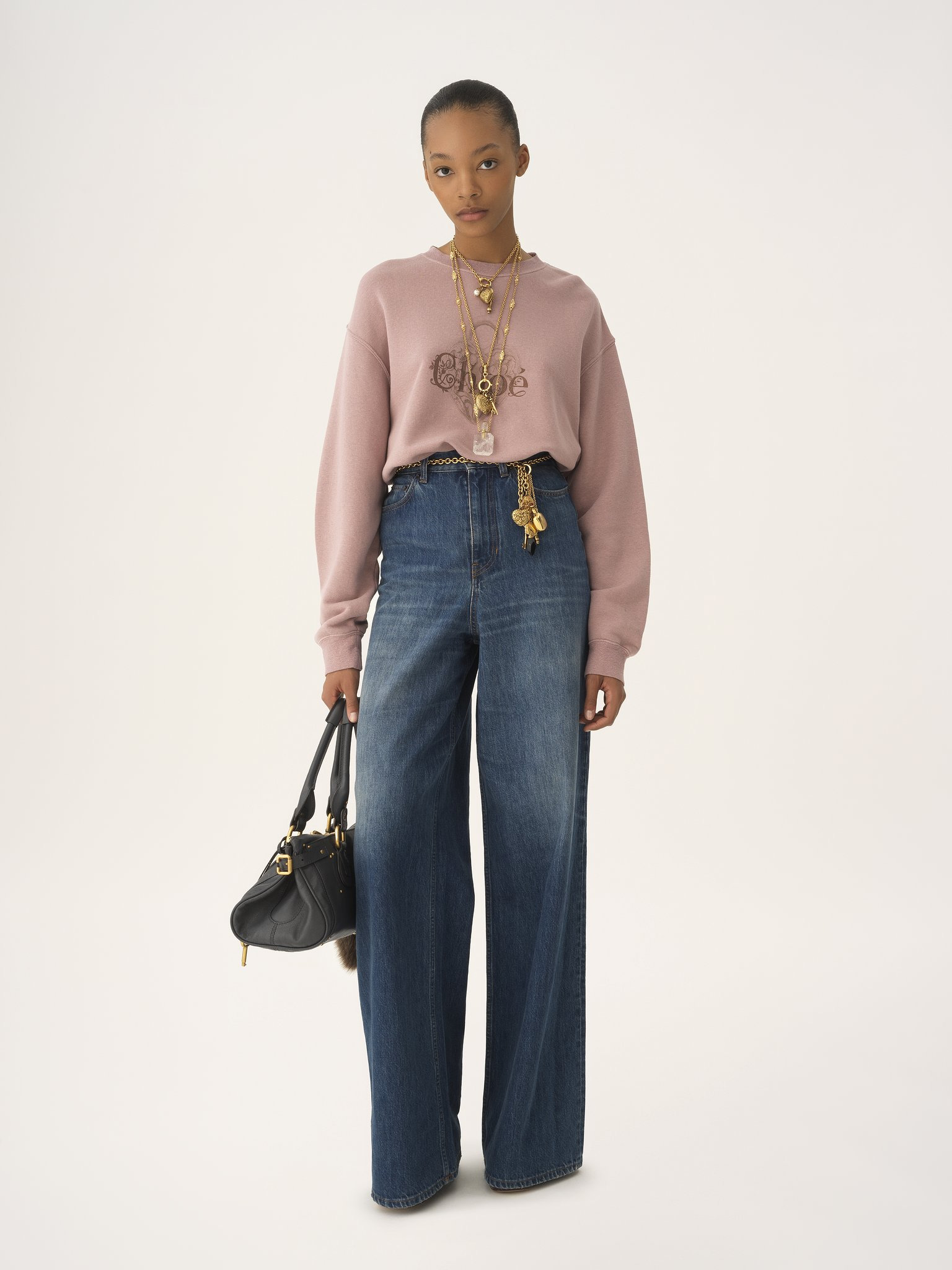 OVERSIZED LOGO SWEATER IN CHINÉ FLEECE - 3
