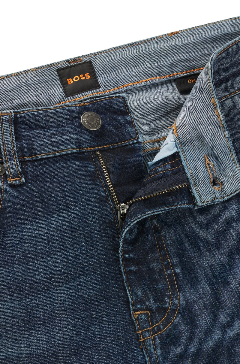 BOSS DELAWARE SLIM-FIT JEANS IN DARK-BLUE STRETCH DENIM outlook