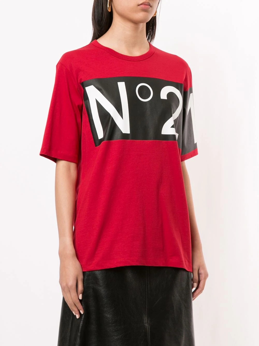 contrast logo print T-shirt - 3