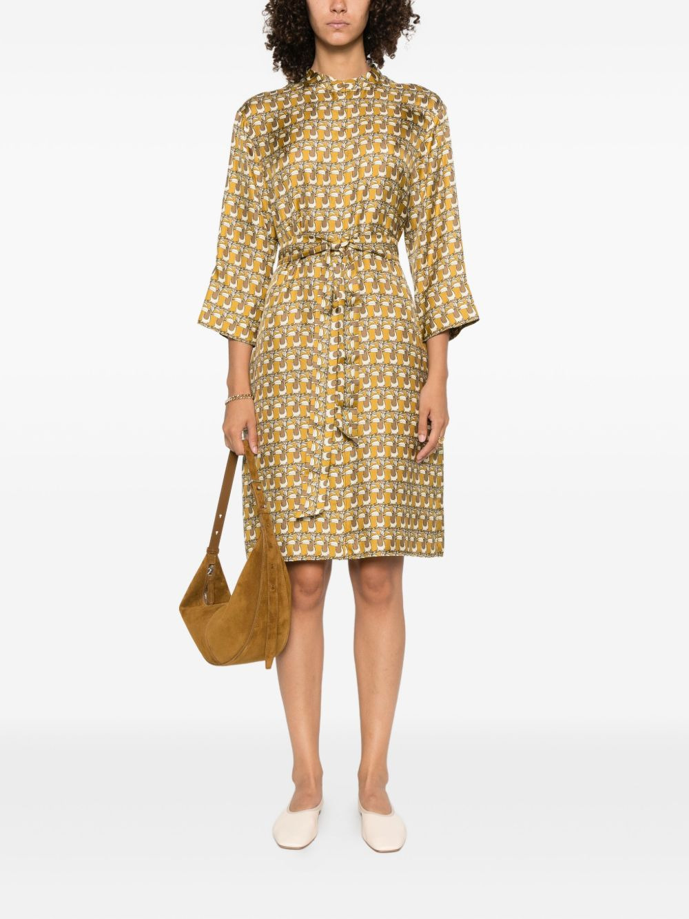 toucan-print silk dress - 2