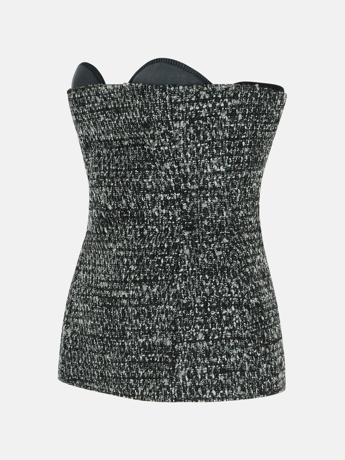 TWO-TONE WOOL BLEND TOP - 2