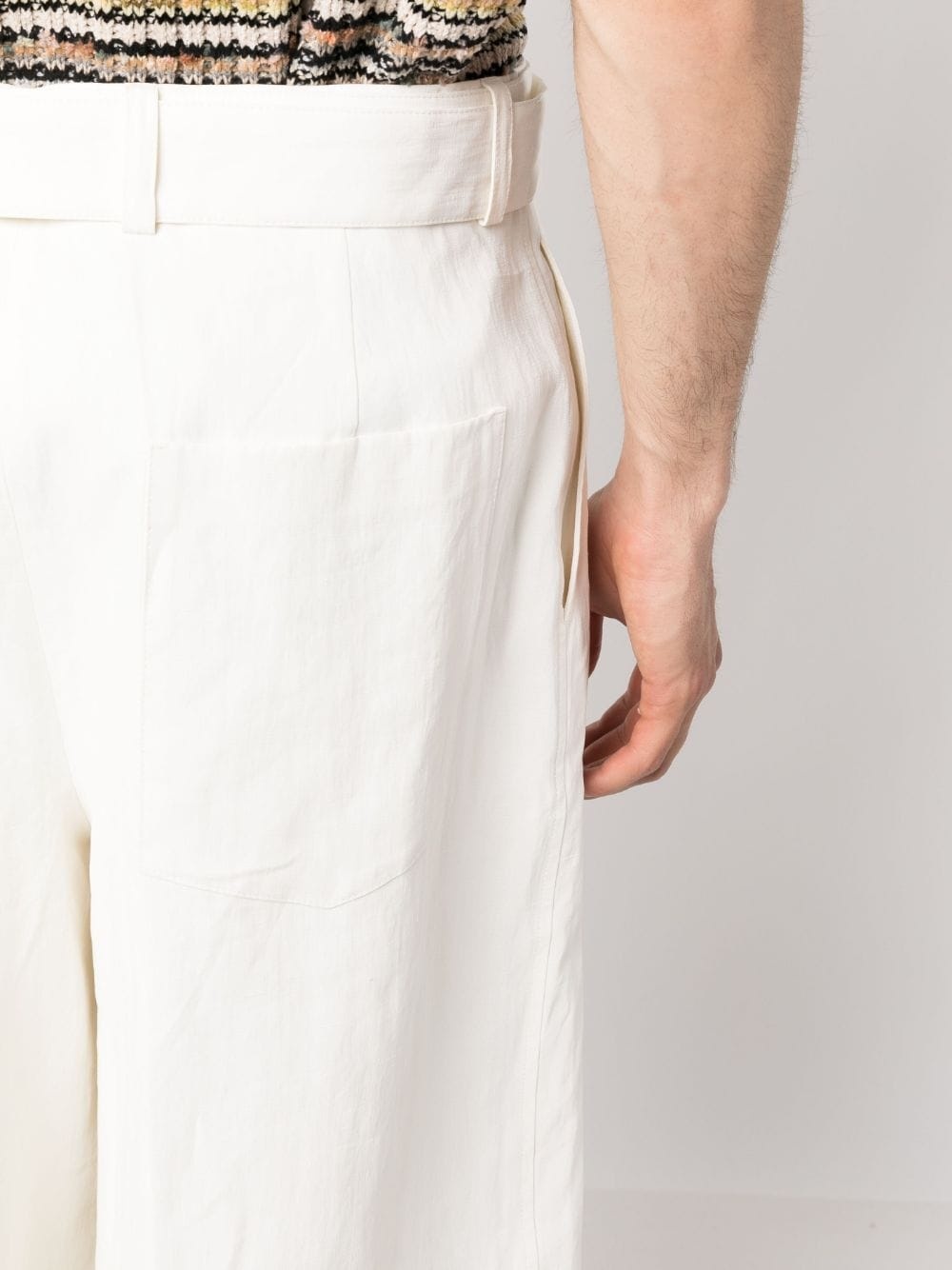 flared linen bermuda shorts - 5