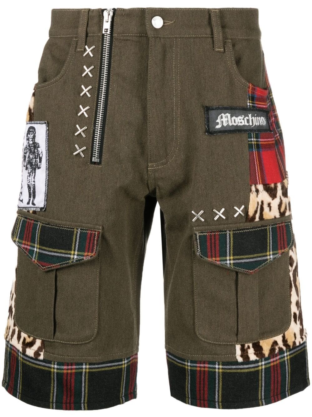 patchwork-design bermuda shorts - 1