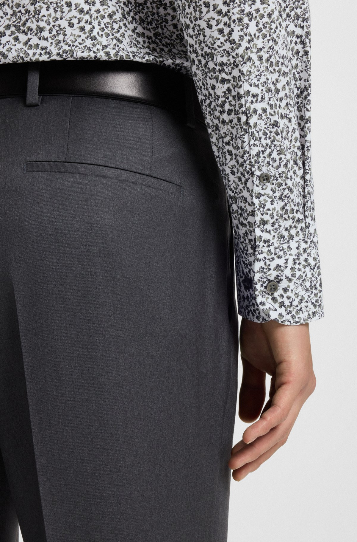 SLIM-FIT SHIRT IN FLORAL-PRINT STRETCH-COTTON POPLIN - 6