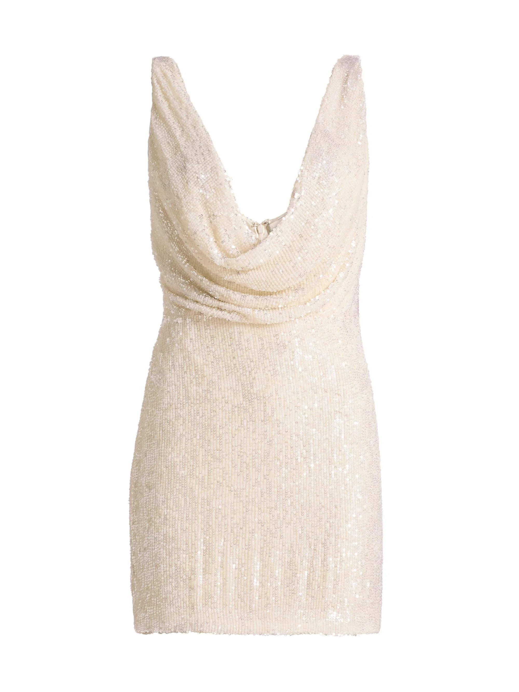 Women's Lydia Sequined Cowlneck Minidress - Full Moon - 1