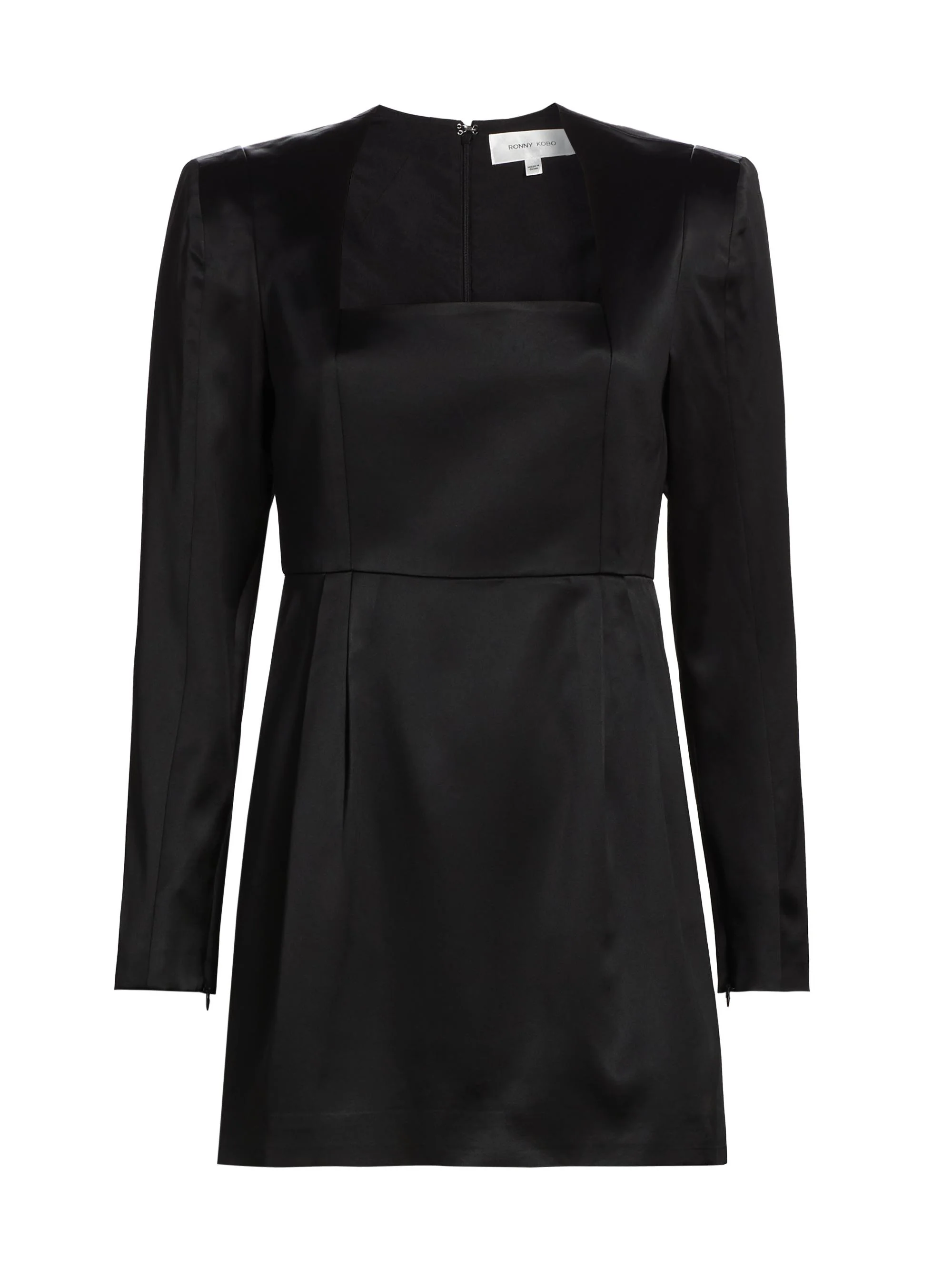 Women's Valentina Squareneck Minidress - Jet Black - 1