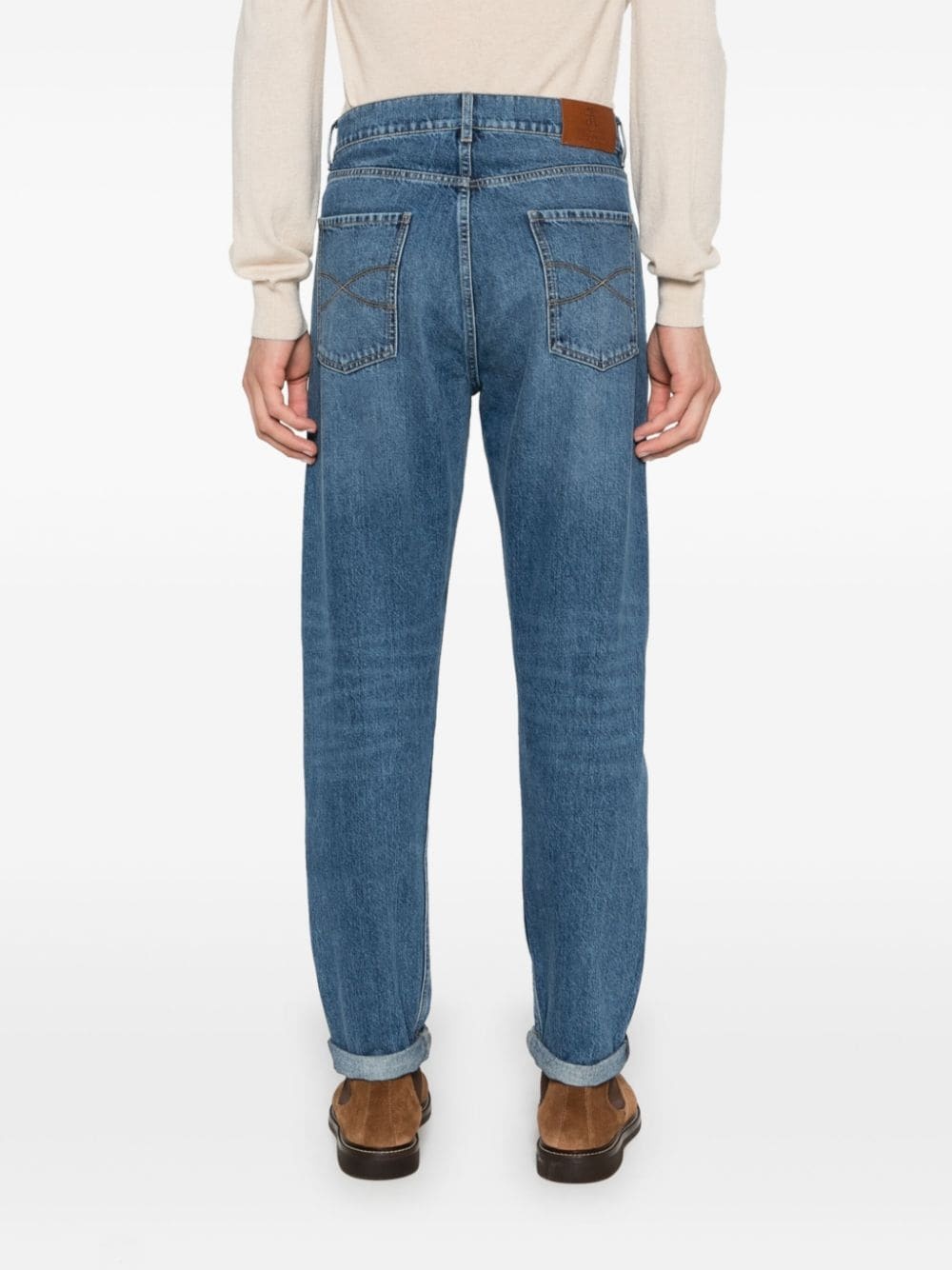 logo-embroidered jeans - 4
