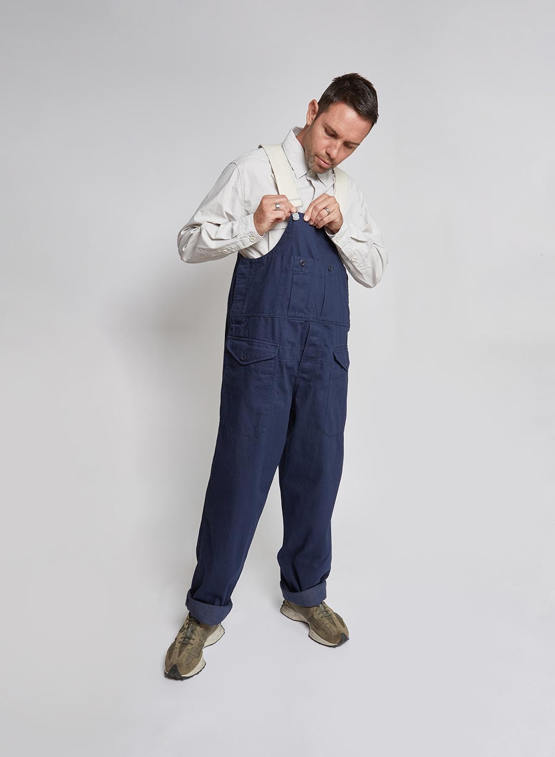Railway Dungaree Heavy Cotton in Black Navy - 11