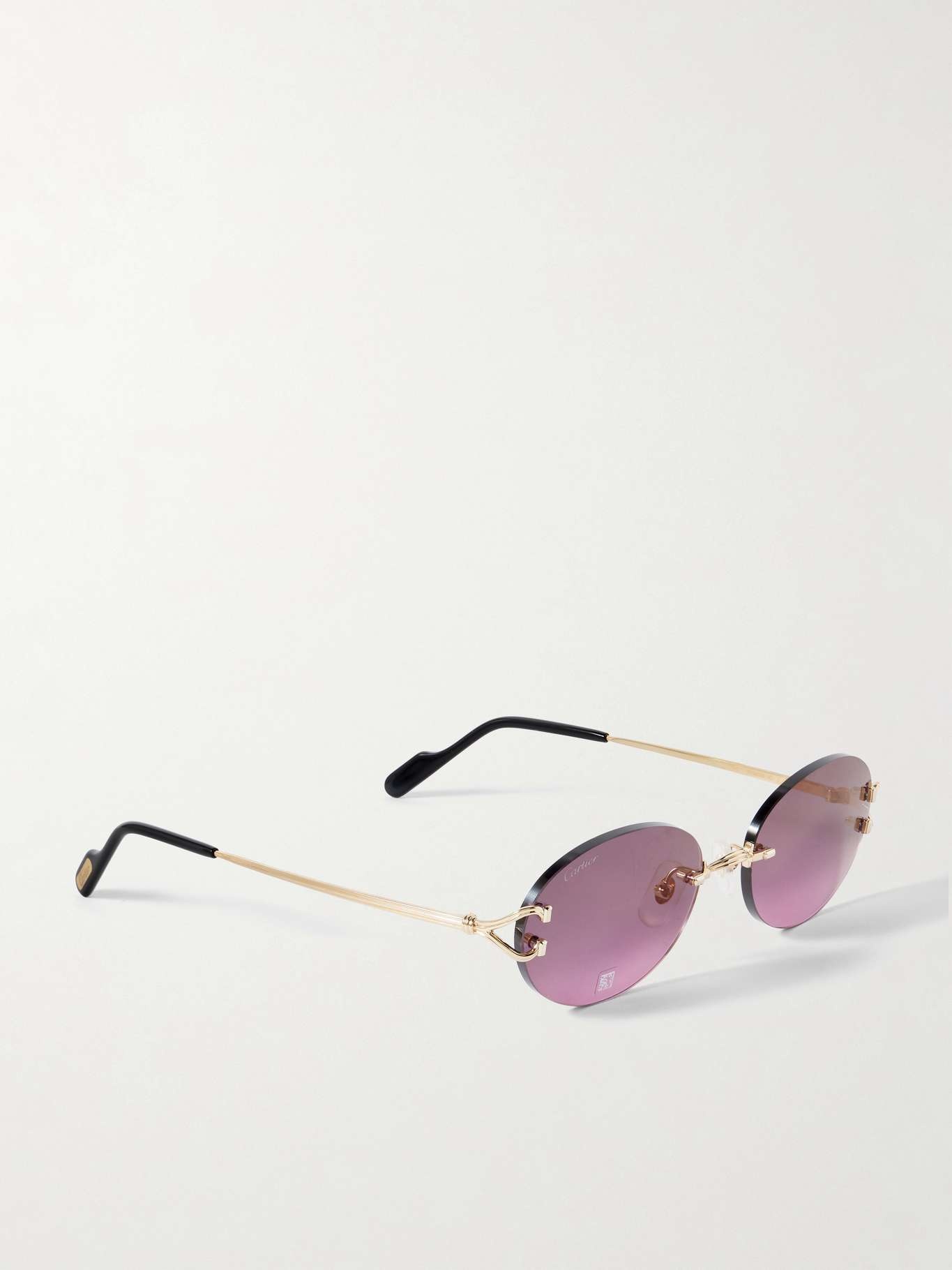 Rimless round-frame gold-tone sunglasses Gold - 3
