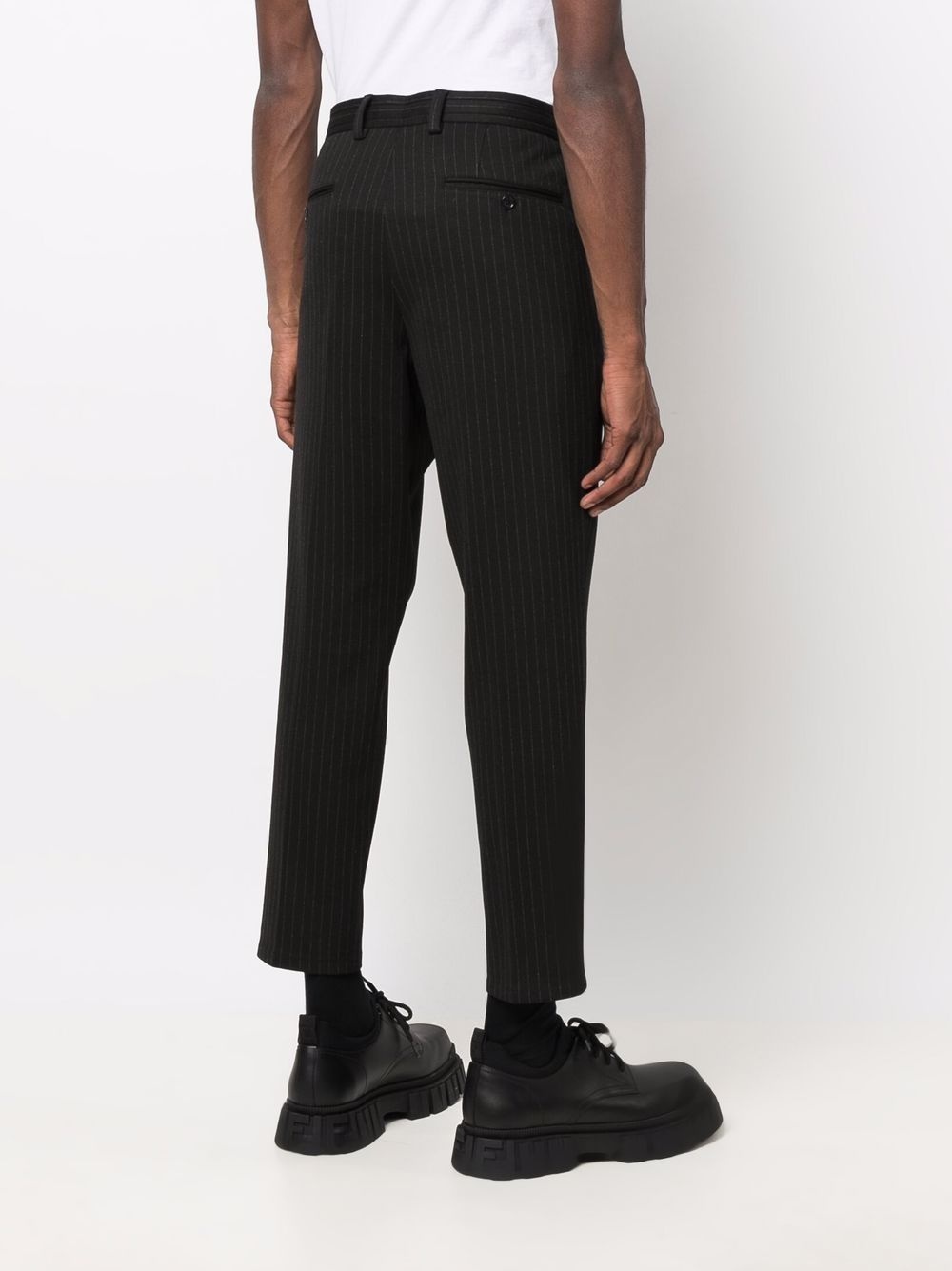 pinstripe cropped trousers - 4