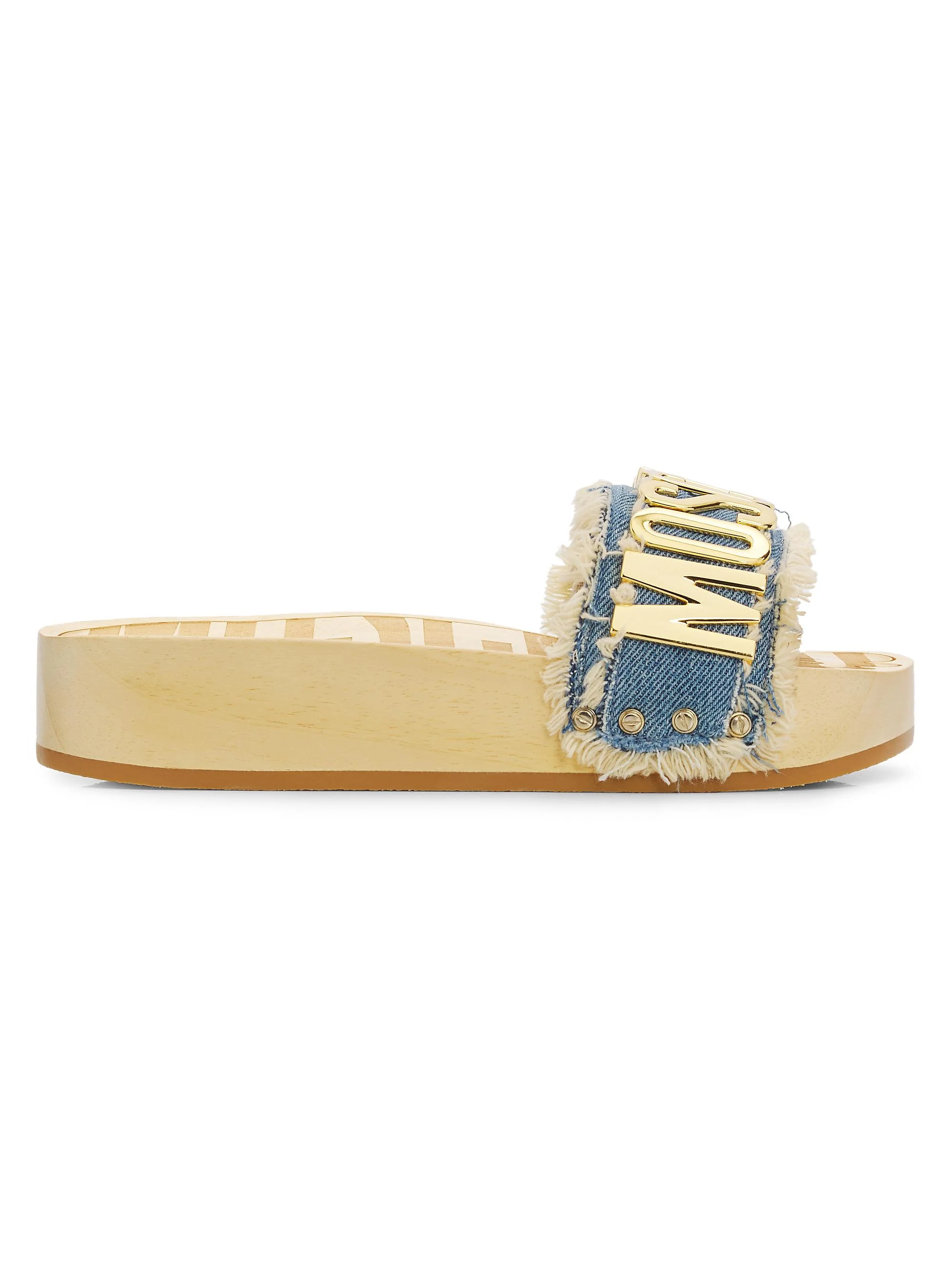 Women's Logo Denim Slide Sandals - Denim - 1