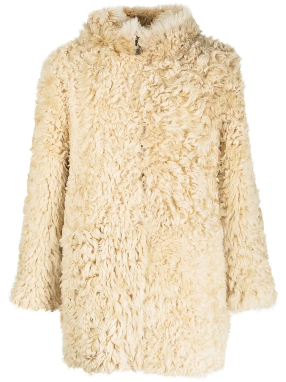 faux-fur hooded coat - 1