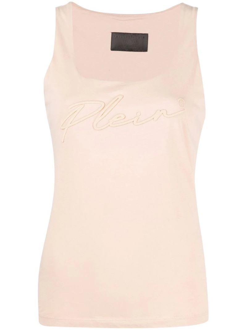 logo-embroidered vest top 1