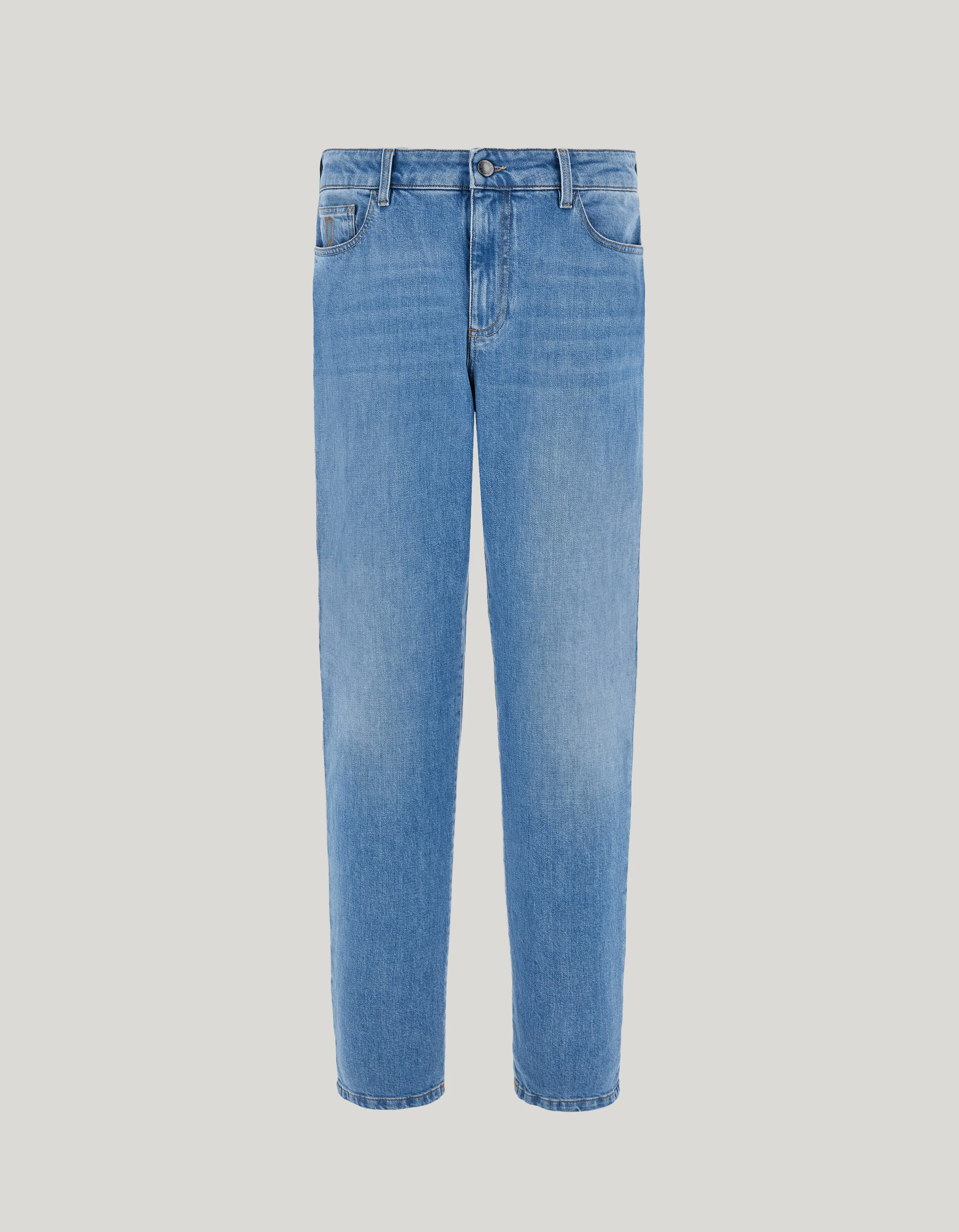 MEDIUM BLUE COMFORT DENIM REGULAR-FIT LEVANTE JEANS - 1