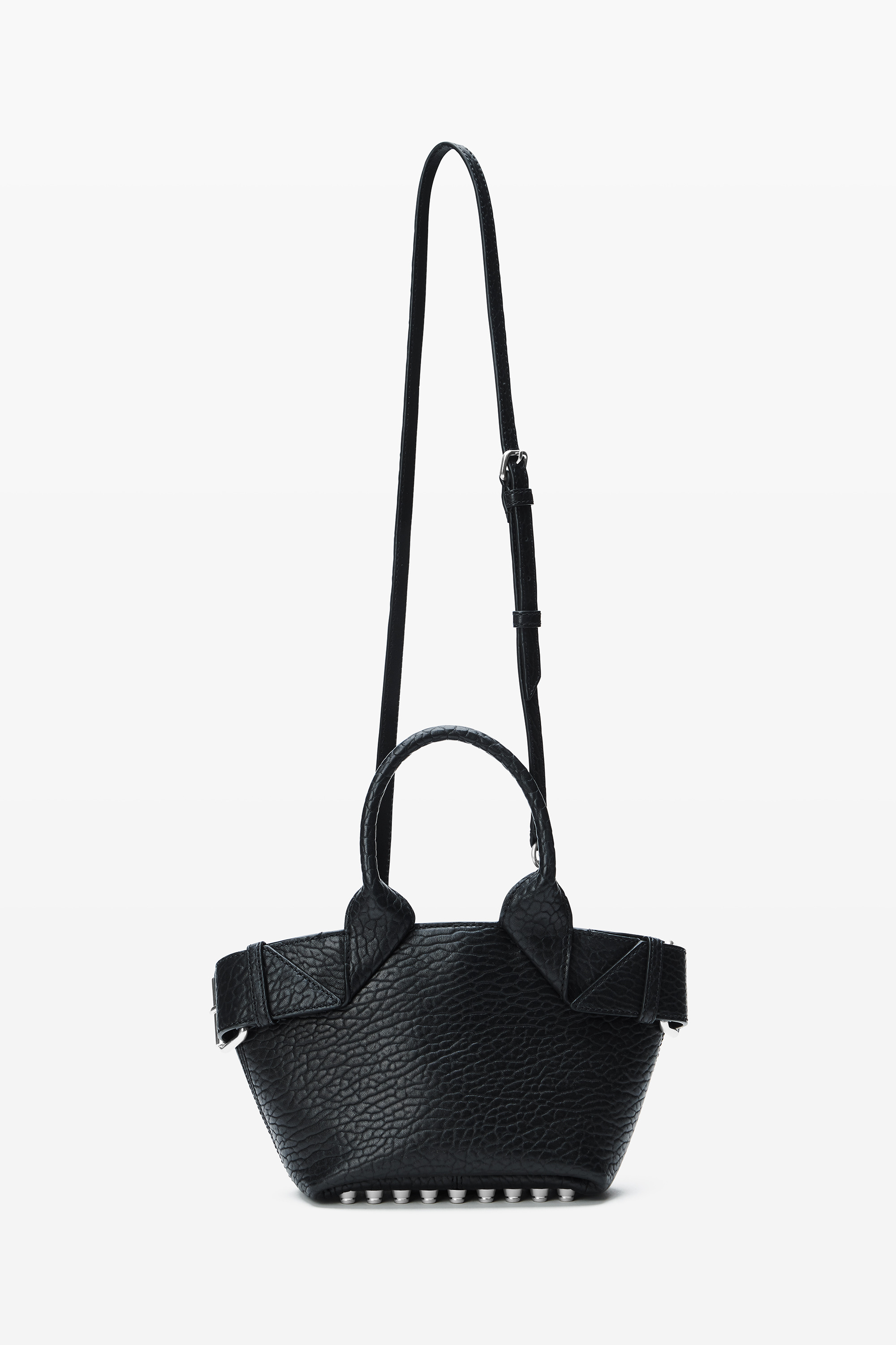 Black Small Leather Rhett Tote - 6