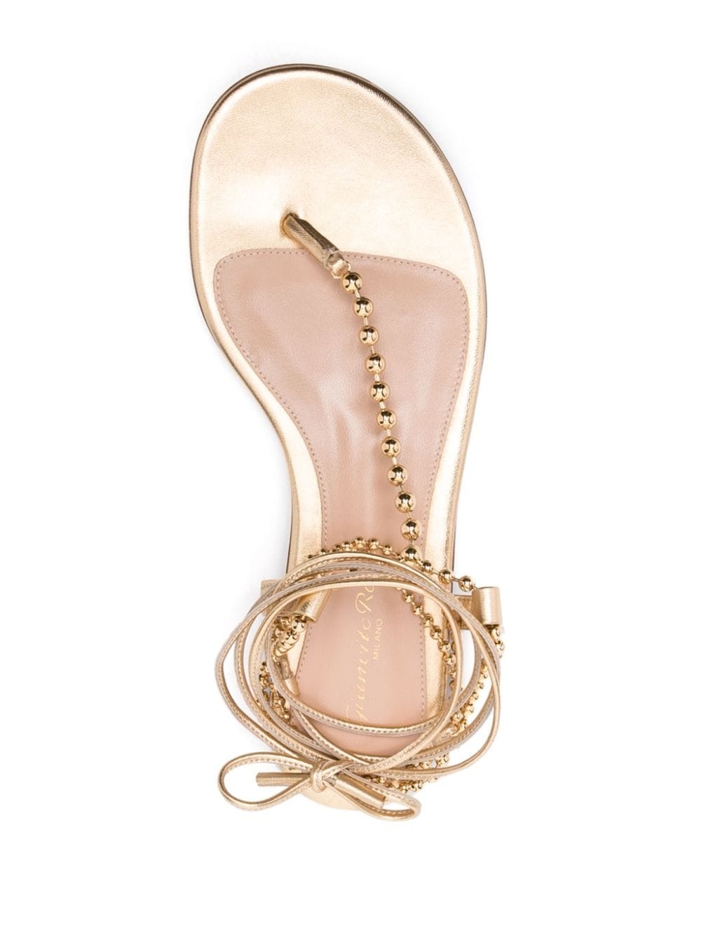 Soleil bead-embellished leather sandals - 4