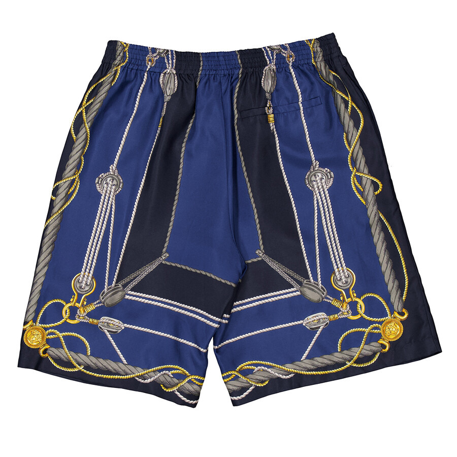 Versace Nautical Print Silk Shorts - 6