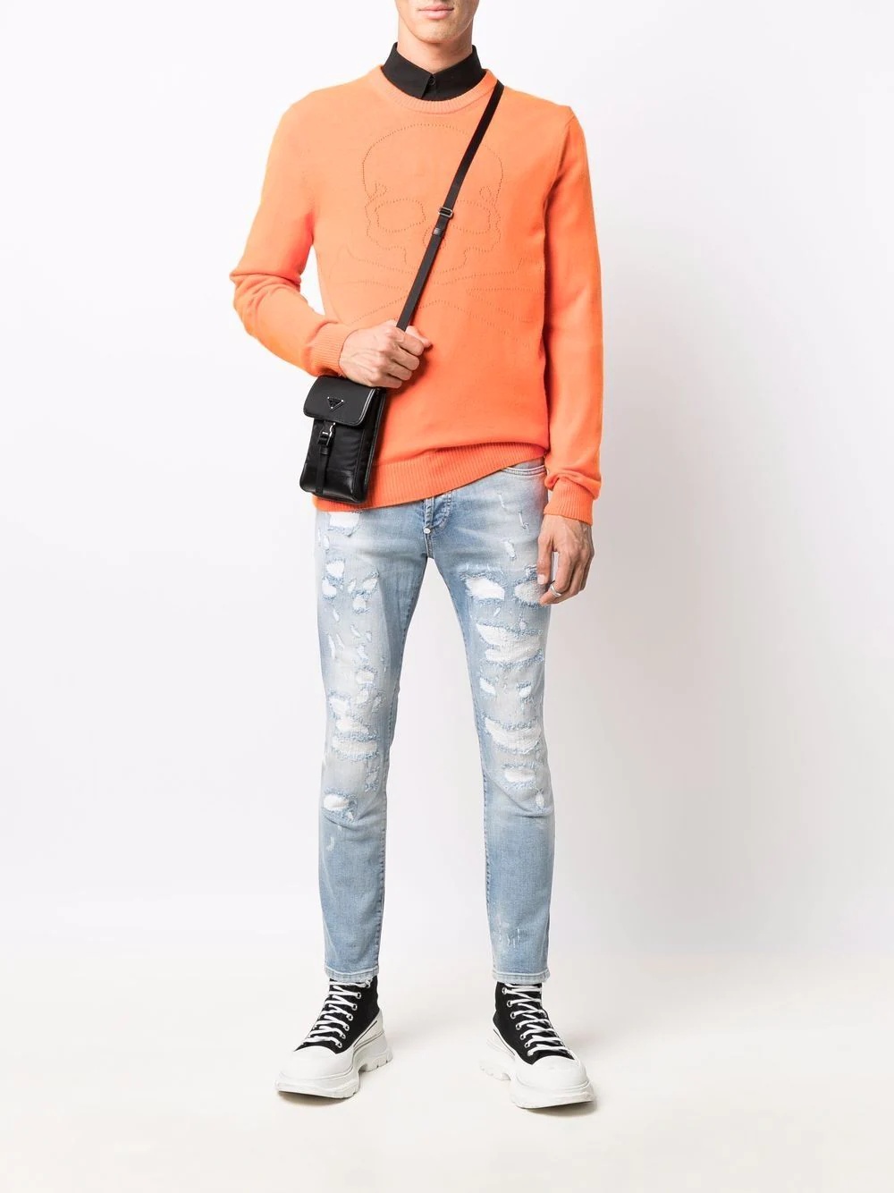 fine-knit skull-motif jumper - 2