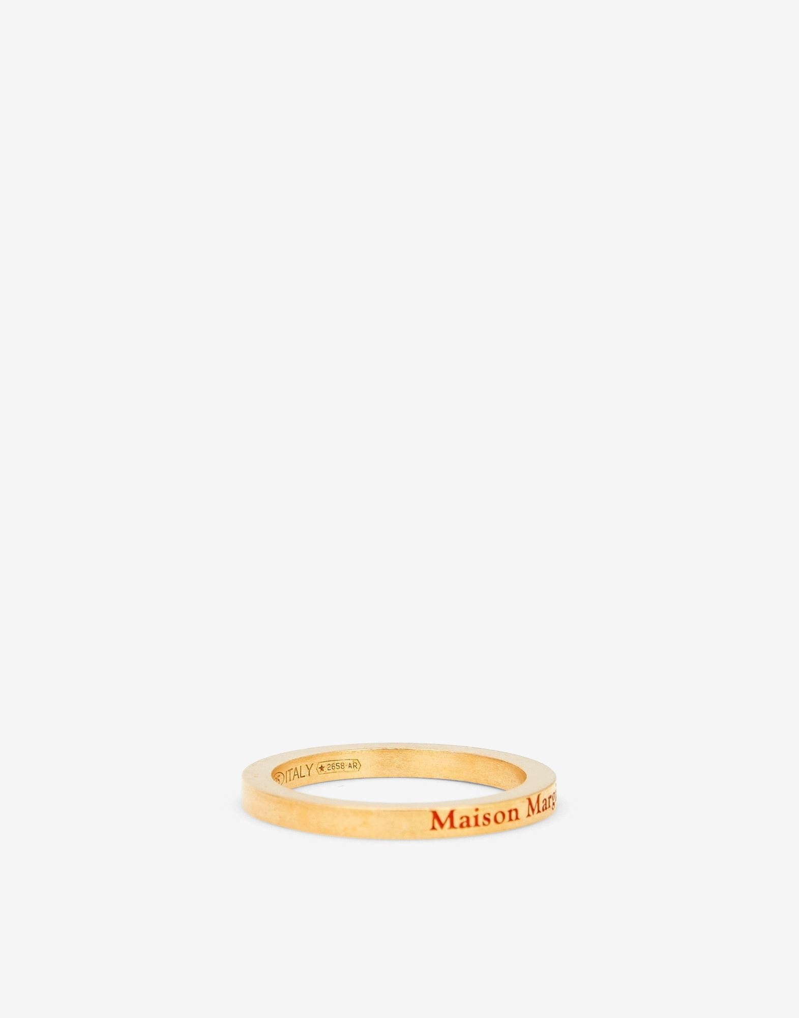 Logo engraved slim gold-plated ring - 2