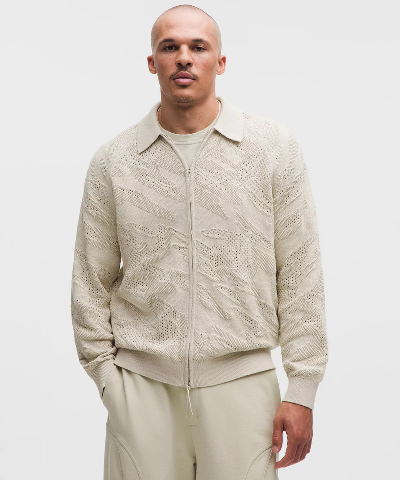 Cotton-Blend Knit Full-Zip Sweater *SLNSH Collection 1