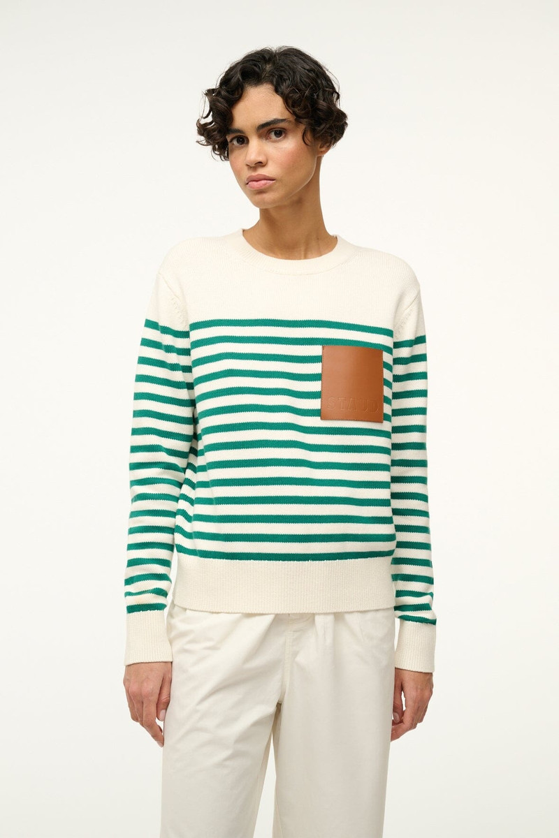 STAUD STAUD SUNSET SWEATER VERT BRETON STRIPE outlook