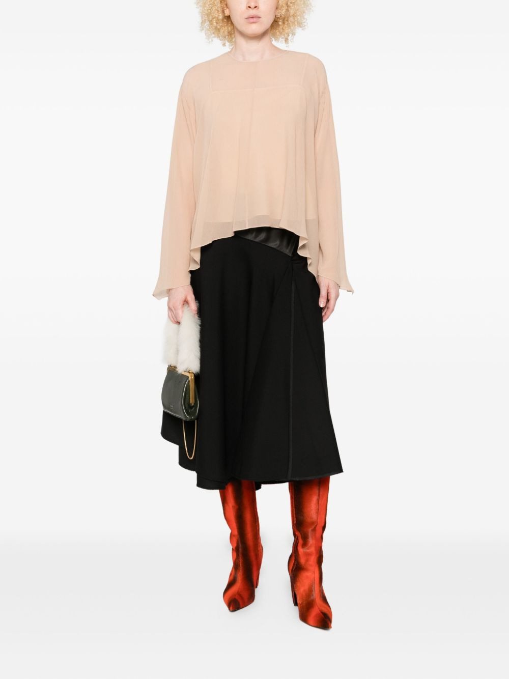asymmetric-draped blouse - 2