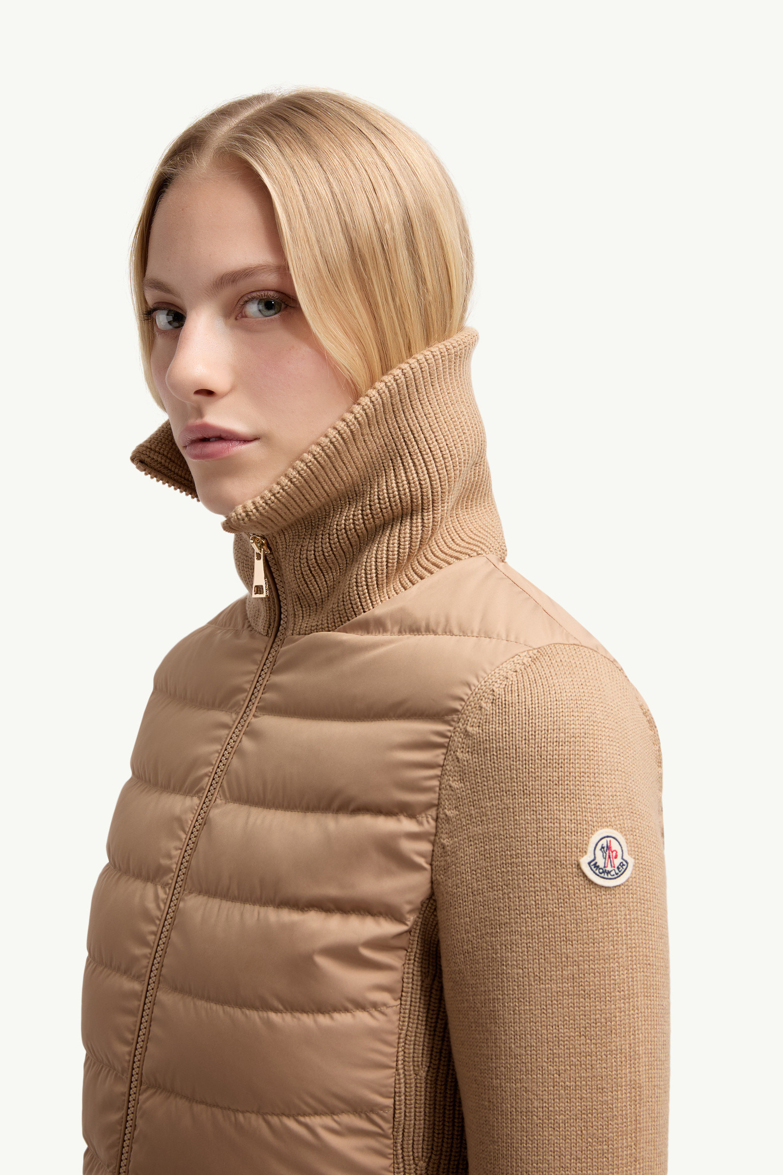 Padded Wool Zip-Up Cardigan - 4