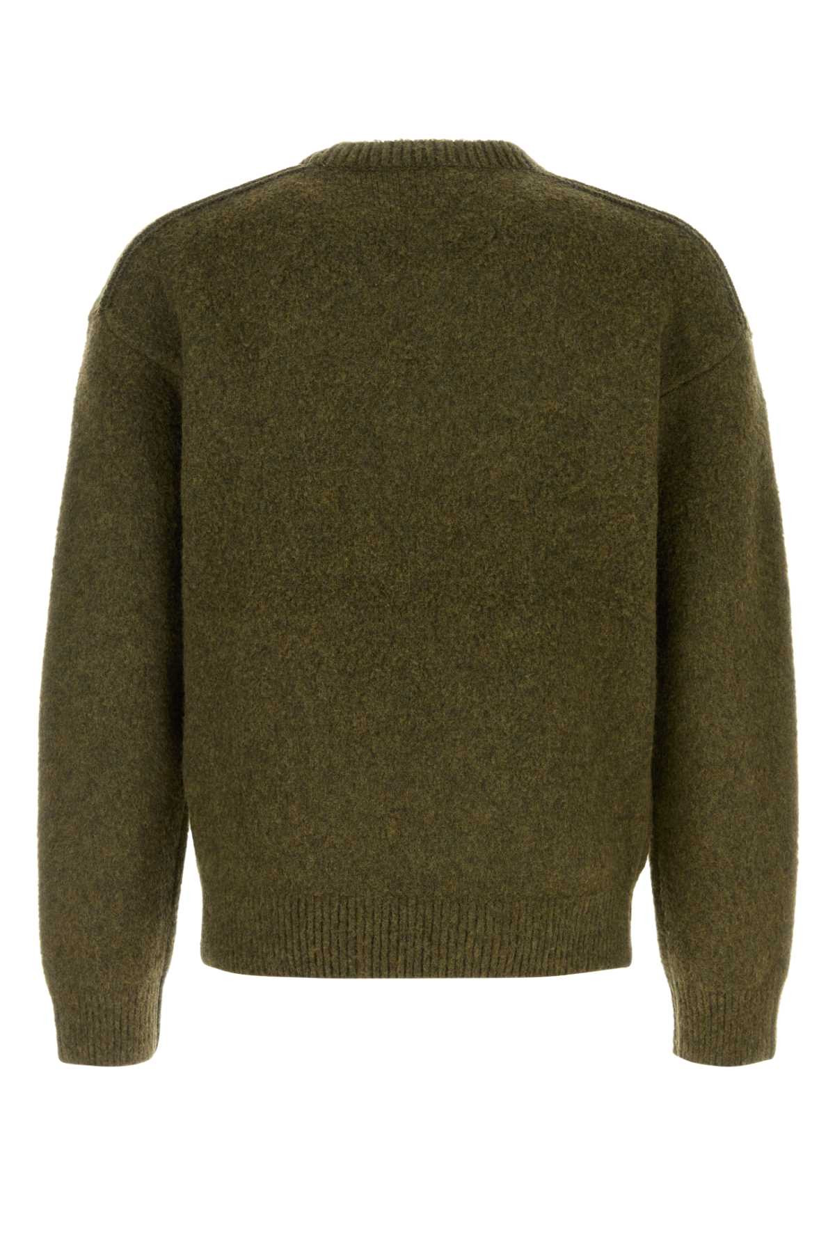 Burberry Men Olive Green Wool Blend Sweater - 2