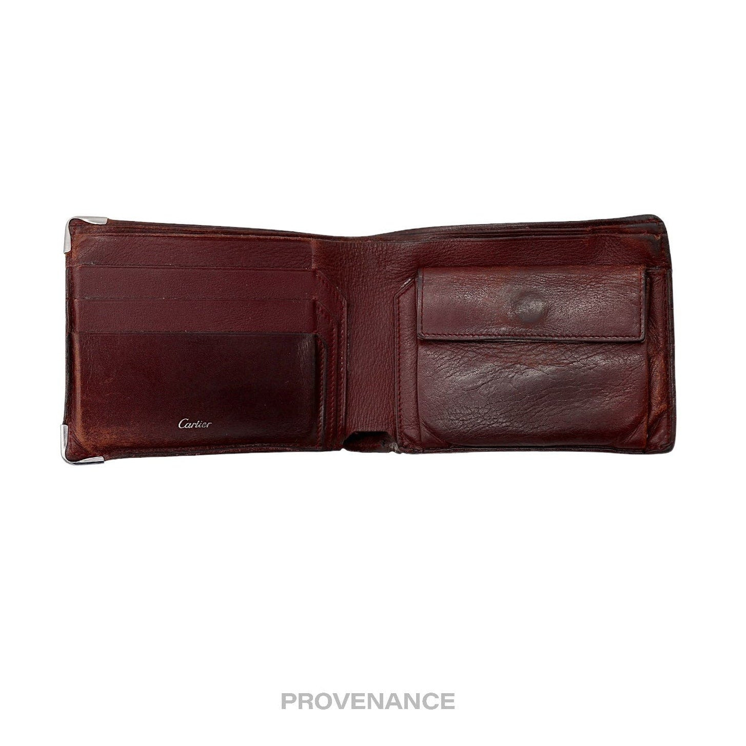 Cartier Bifold Wallet - Black & Burgundy Calfskin - 5