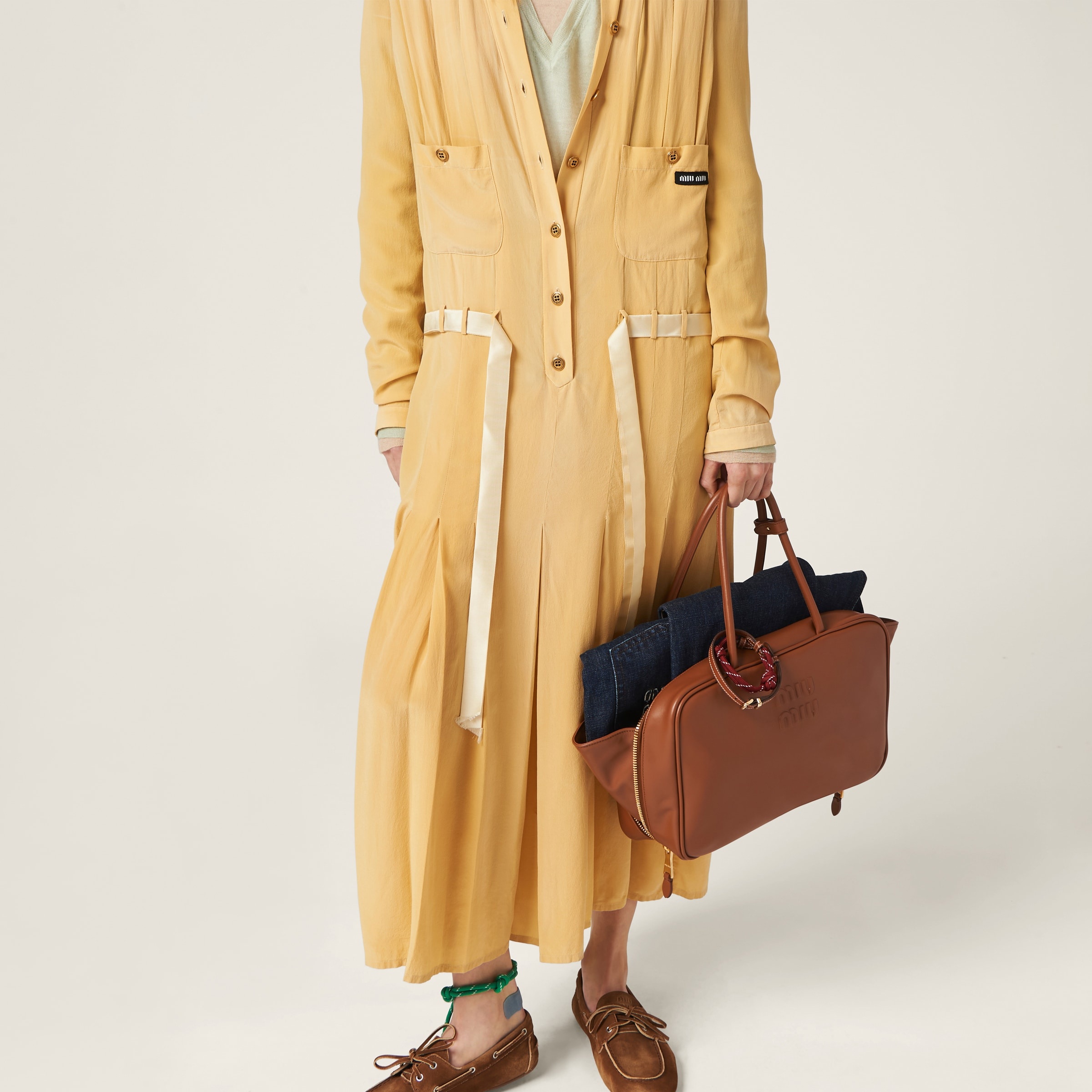 Leather top-handle bag - 5