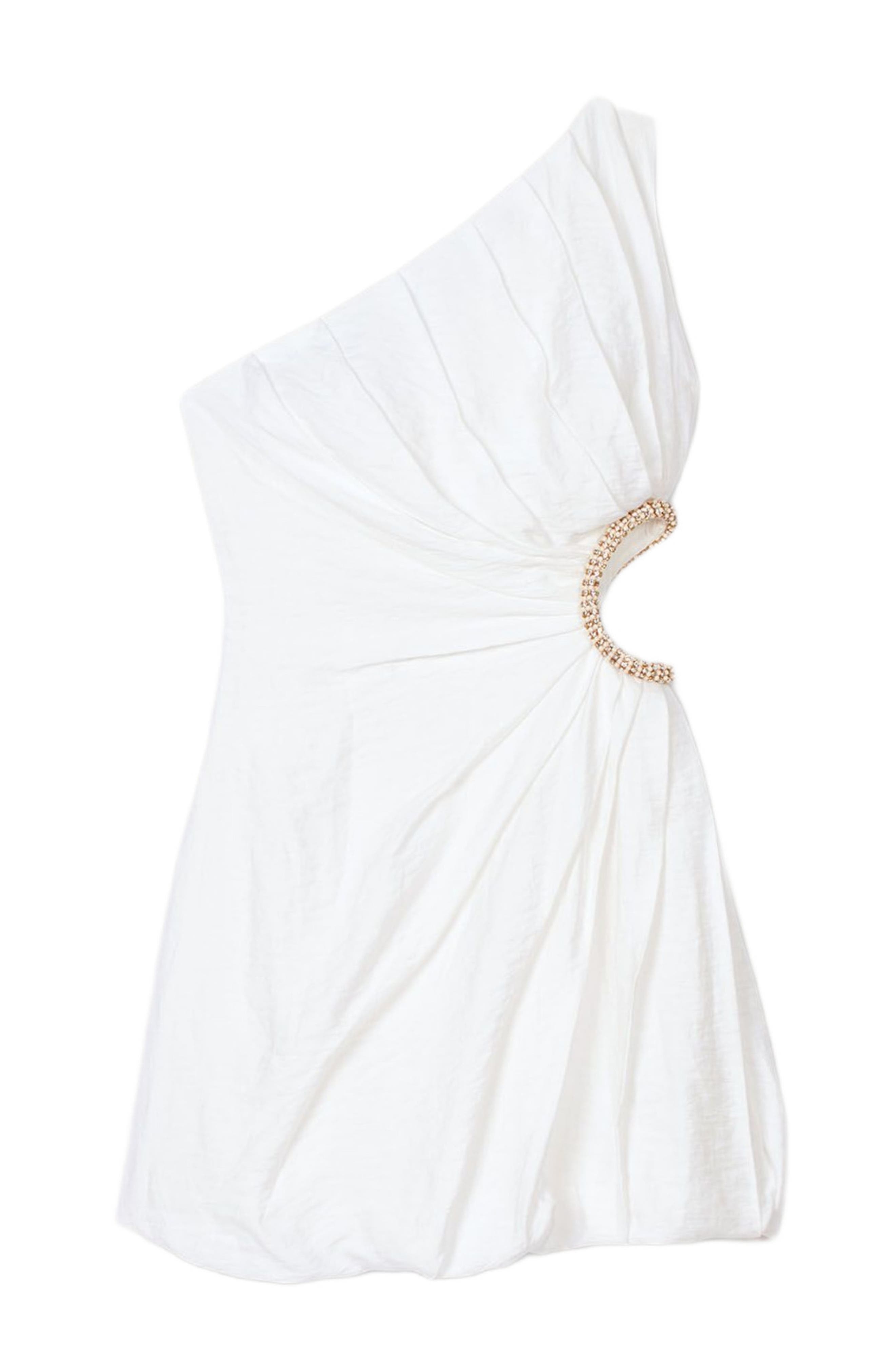 SANDRO Short asymmetrical dress in White at Nordstrom - 6