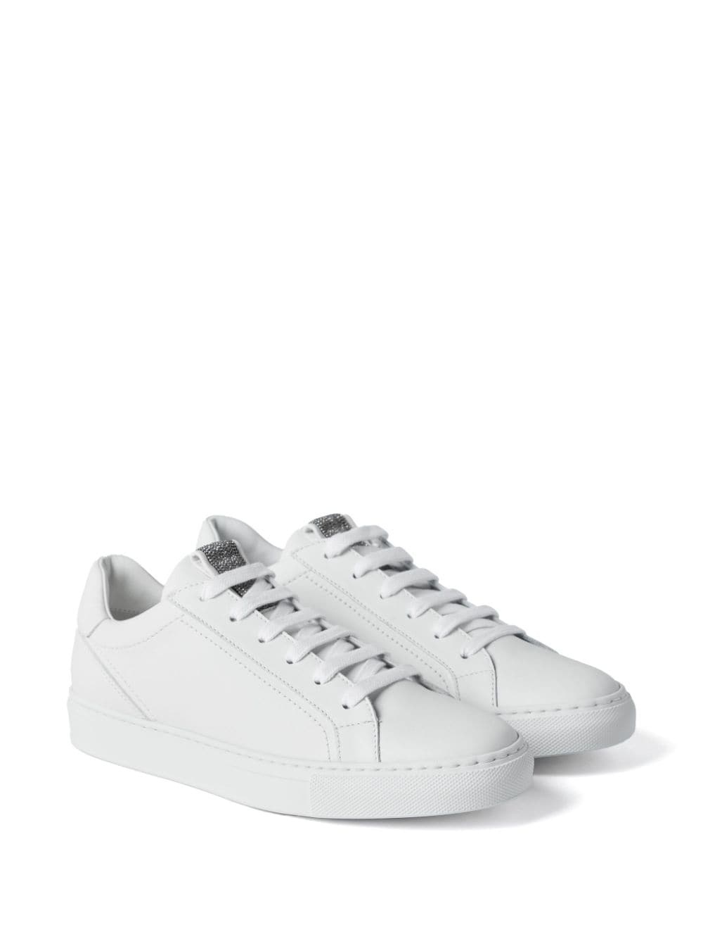 Monili-embellished leather sneakers - 2
