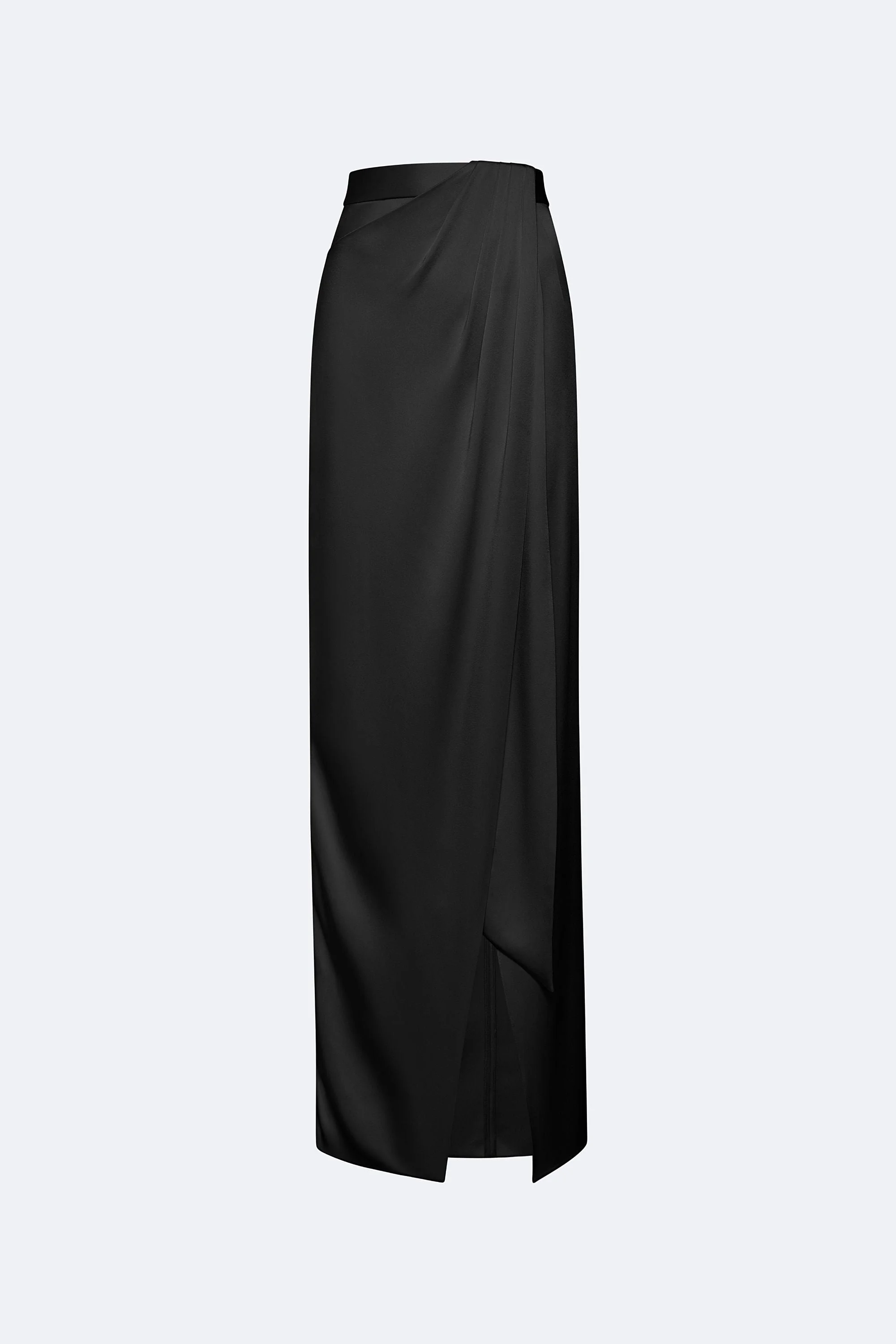 Satin Wrap Maxi Skirt - 1